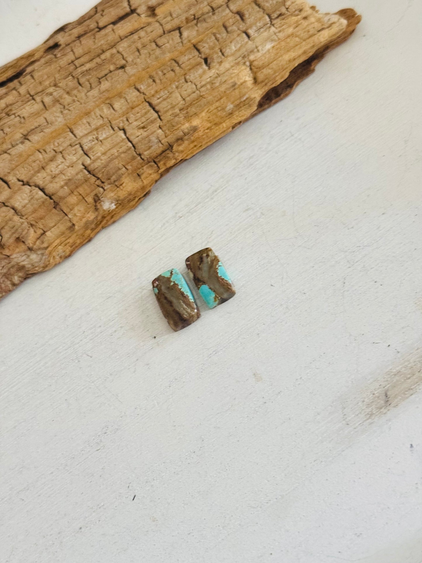 #8 Turquoise Earring Pair Cabs