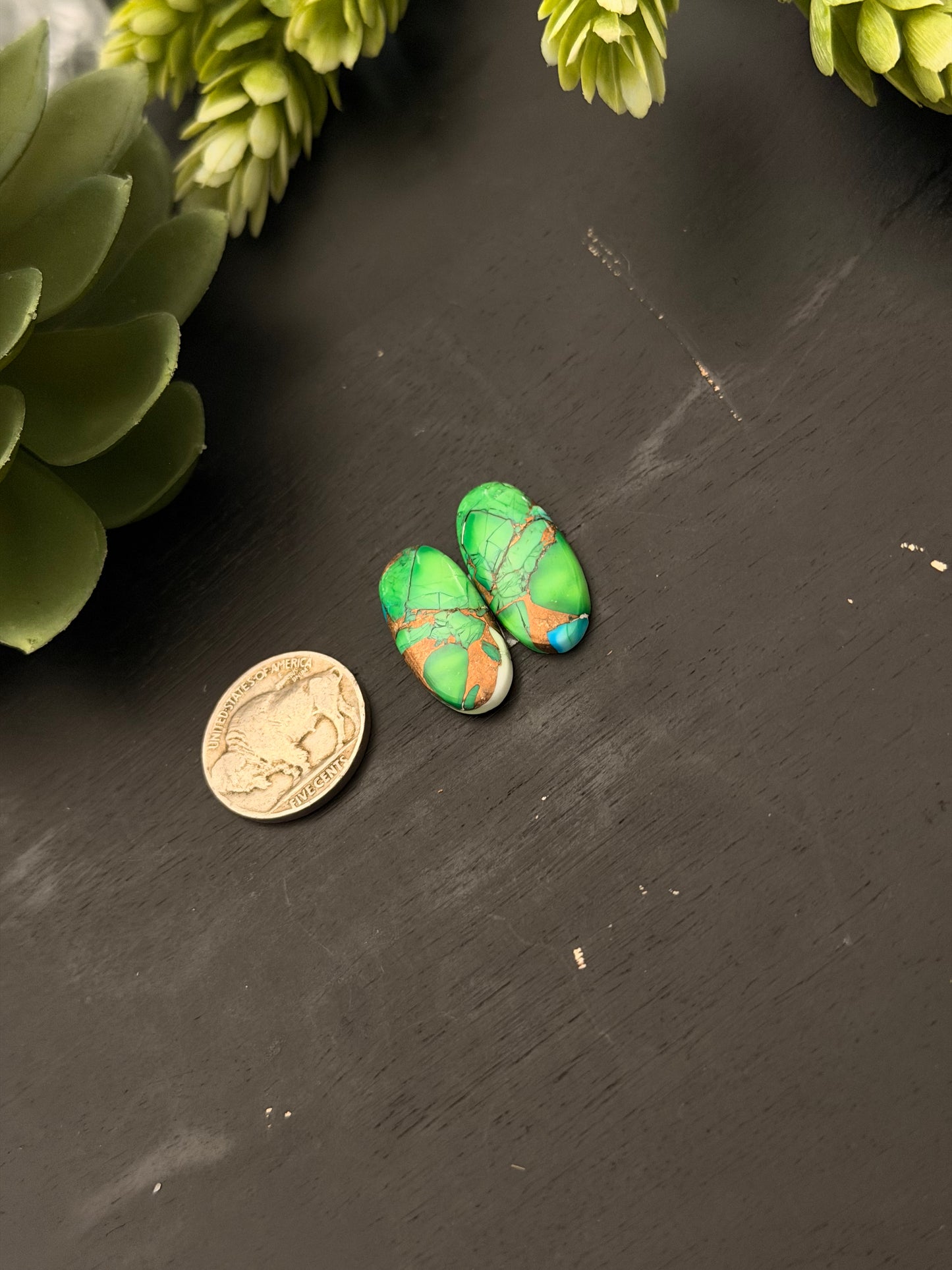 Peacock Dahlia Composite Earring Set
