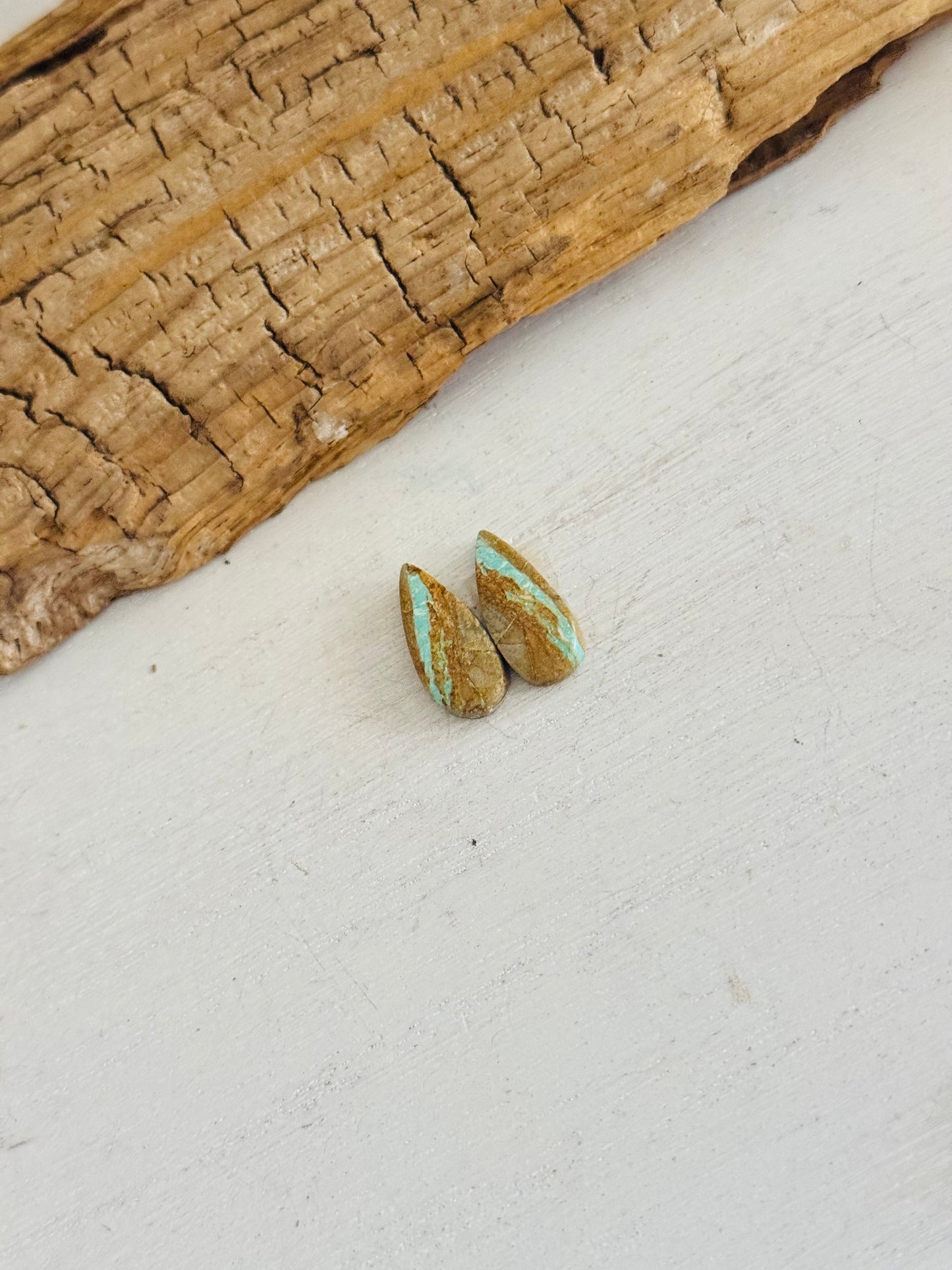 #8 Turquoise Earring Pair Cabs