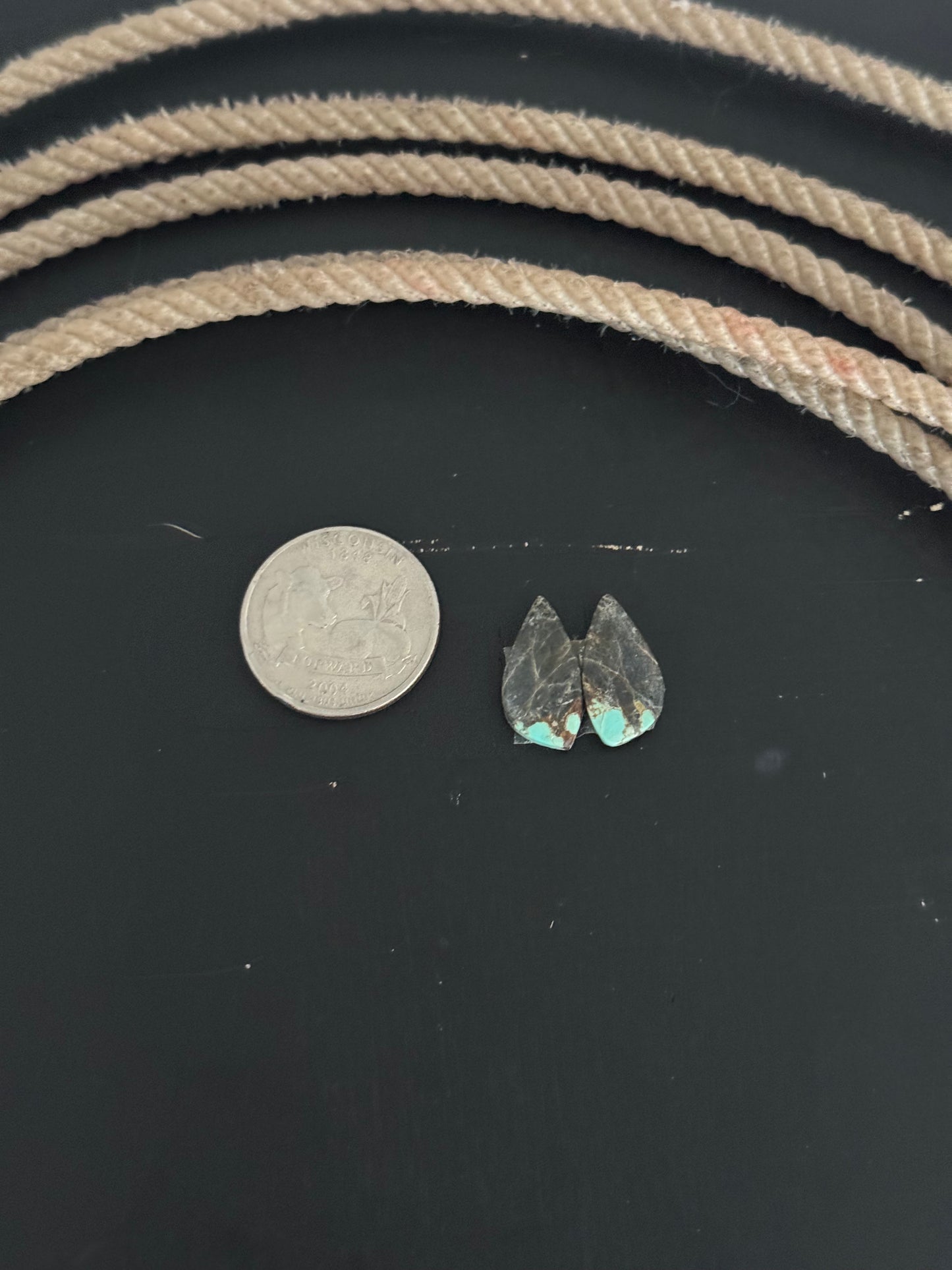 #8 Turquoise Earring Pair Cabs