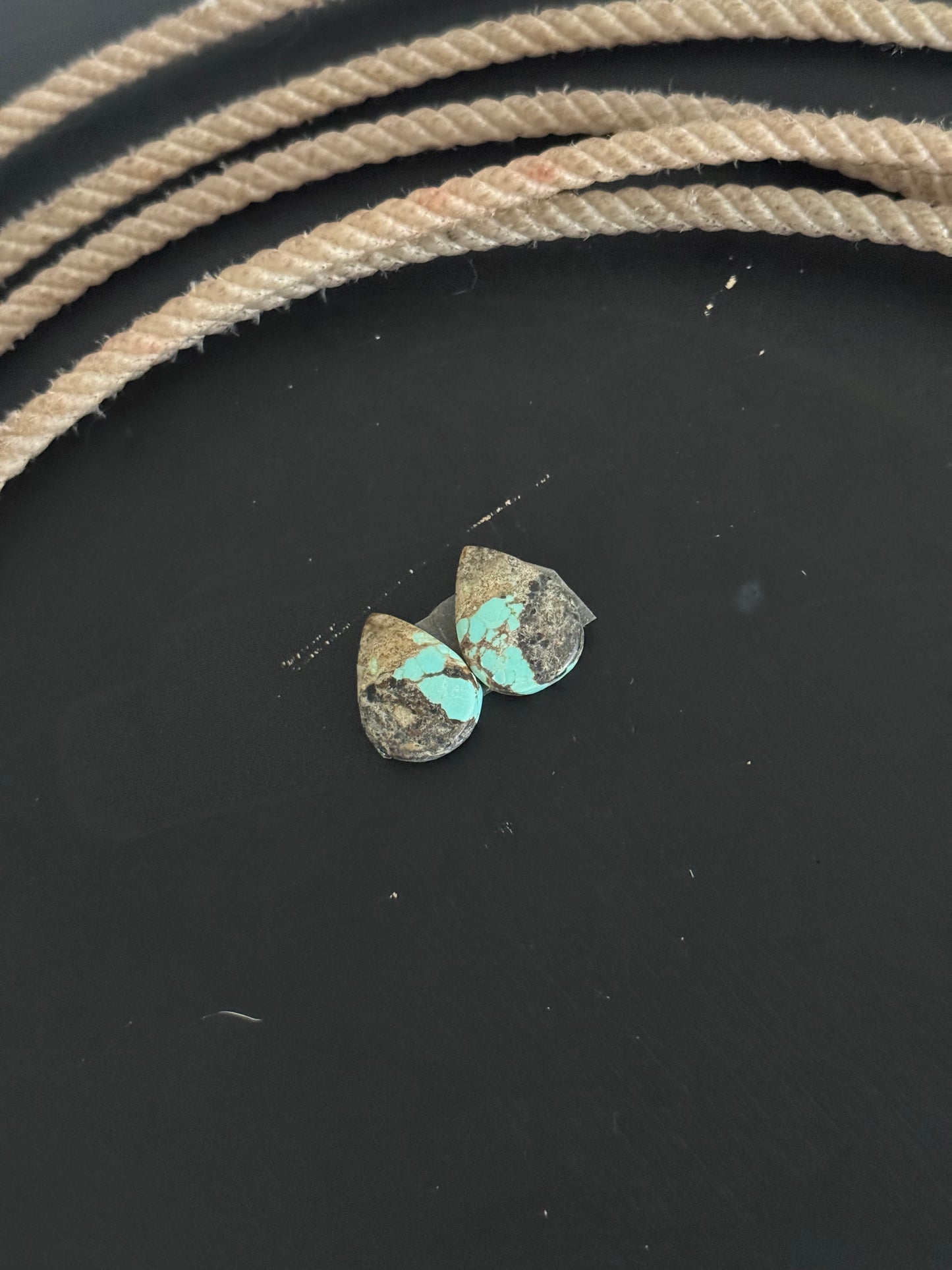 #8 Turquoise Earring Pair Cabs