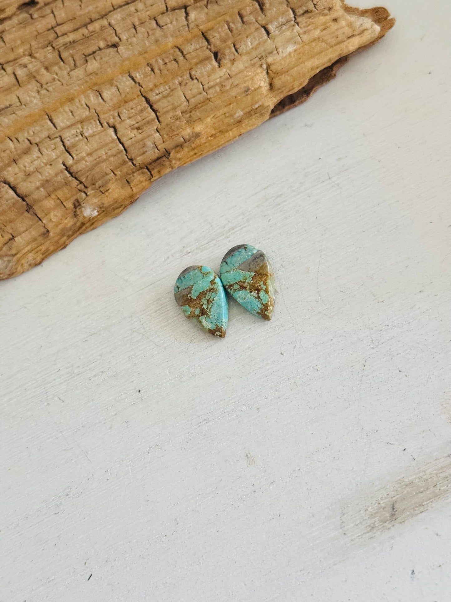 #8 Turquoise Earring Pair Cabs