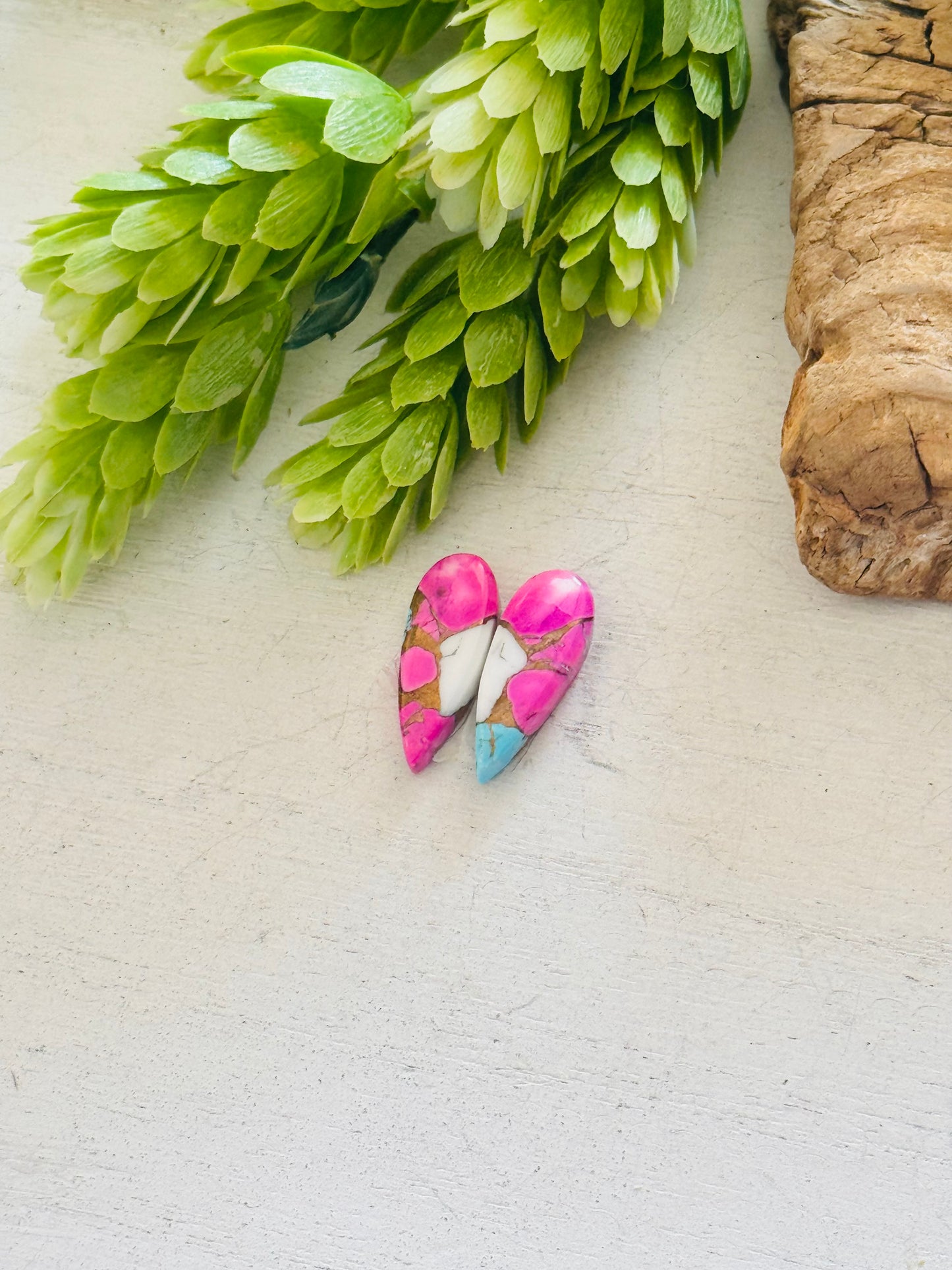 Cotton Candy Dahlia Composite Matching Earring Cabs
