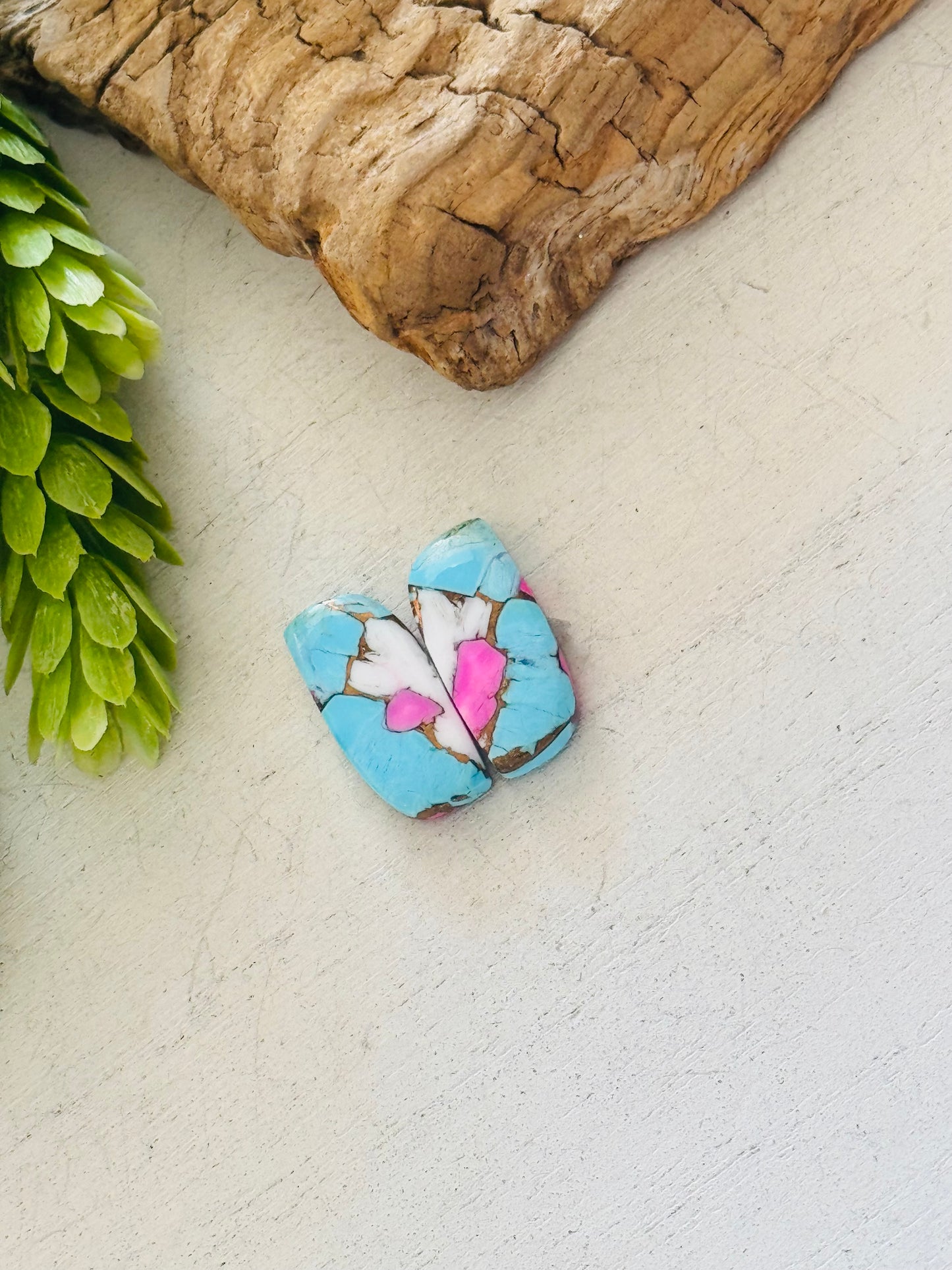 Cotton Candy Dahlia Composite Matching Earring Cabs