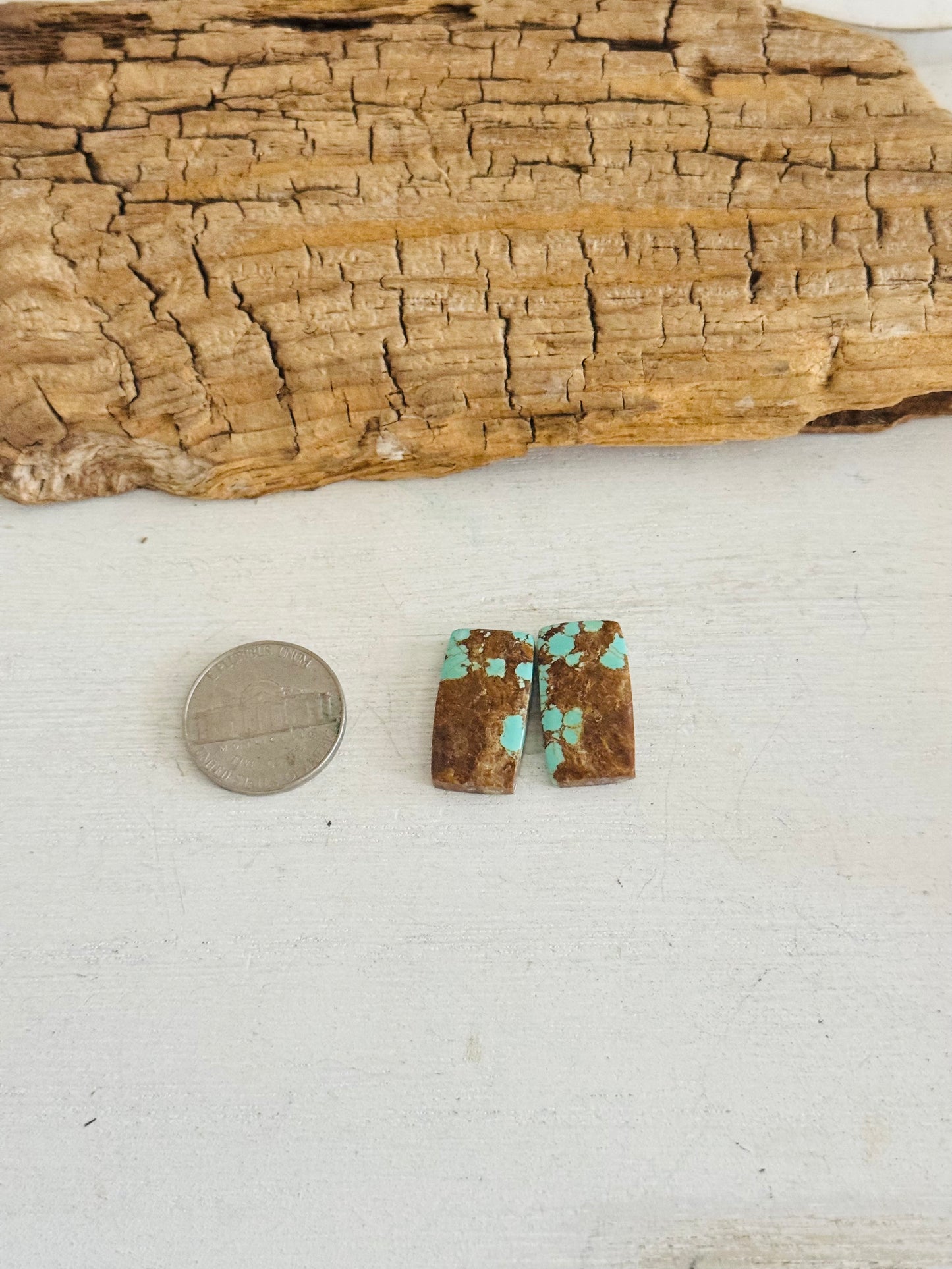 #8 Turquoise Earring Pair Cabs