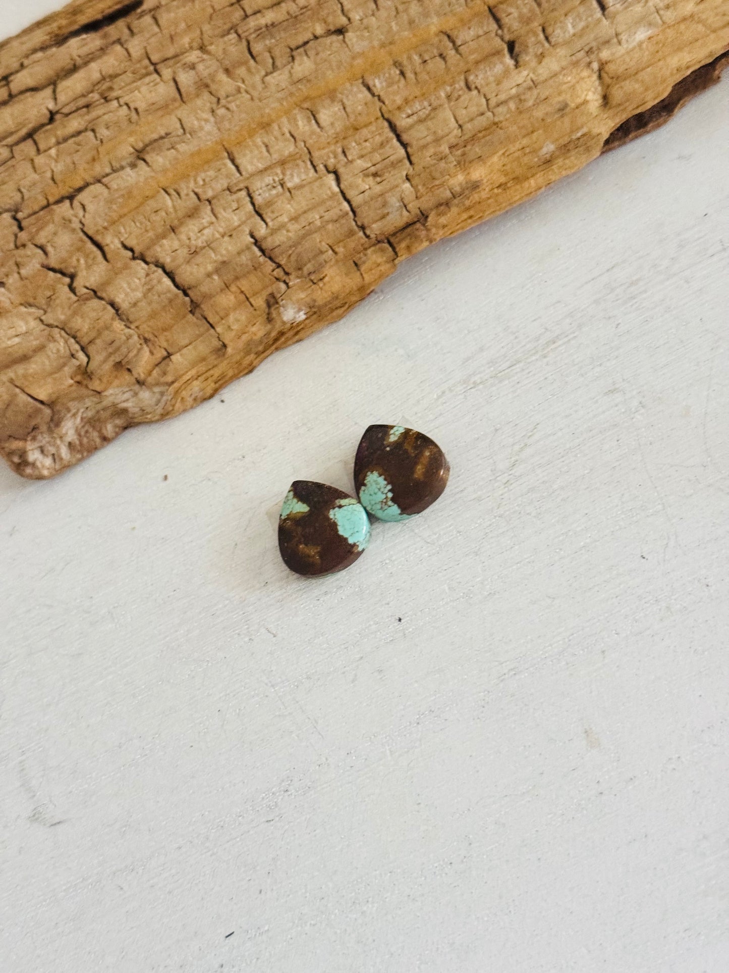#8 Turquoise Earring Pair Cabs