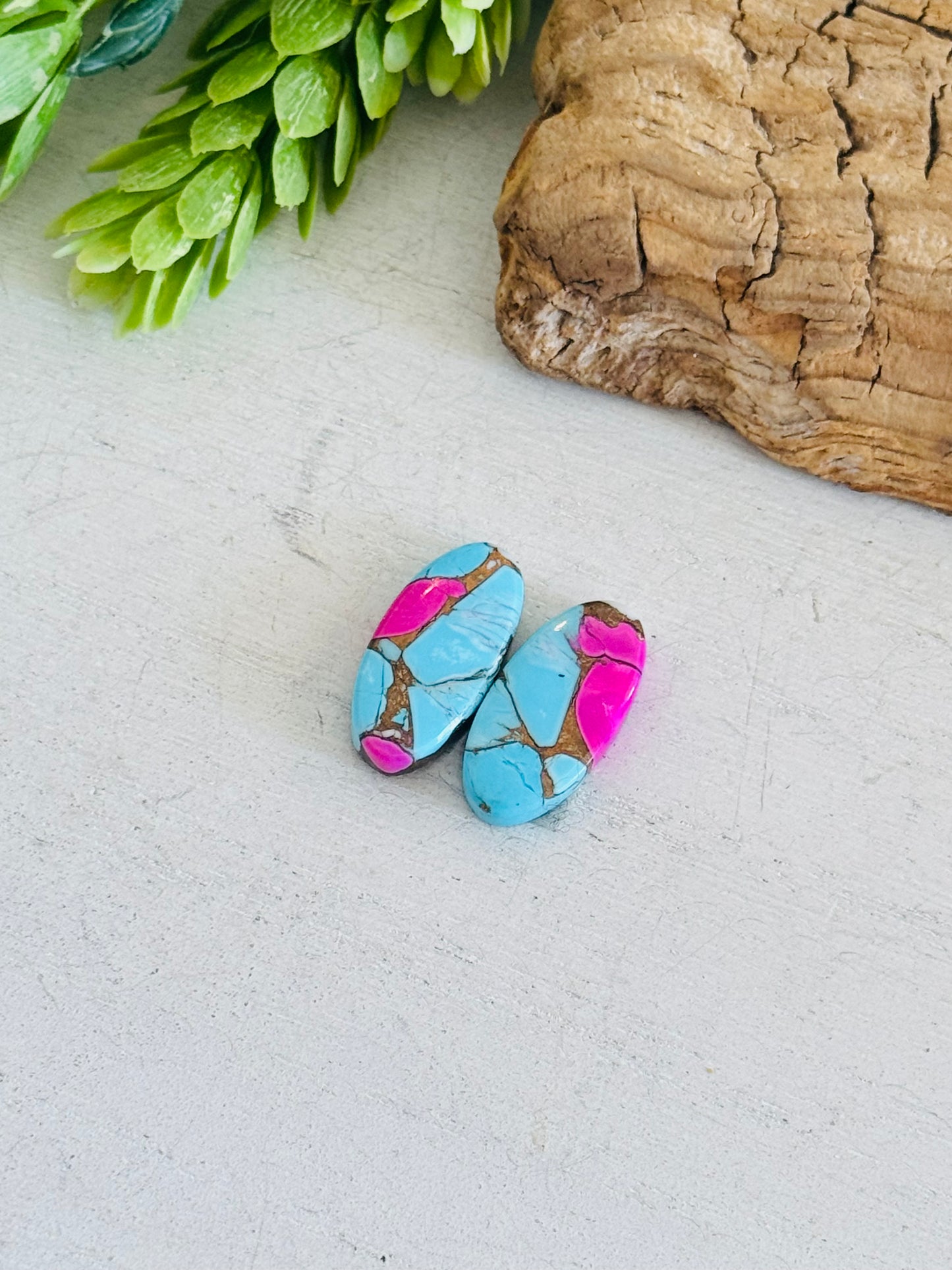 Cotton Candy Dahlia Composite Matching Earring Cabs