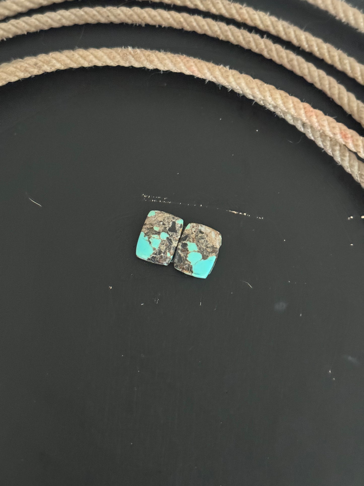 #8 Turquoise Earring Pair Cabs