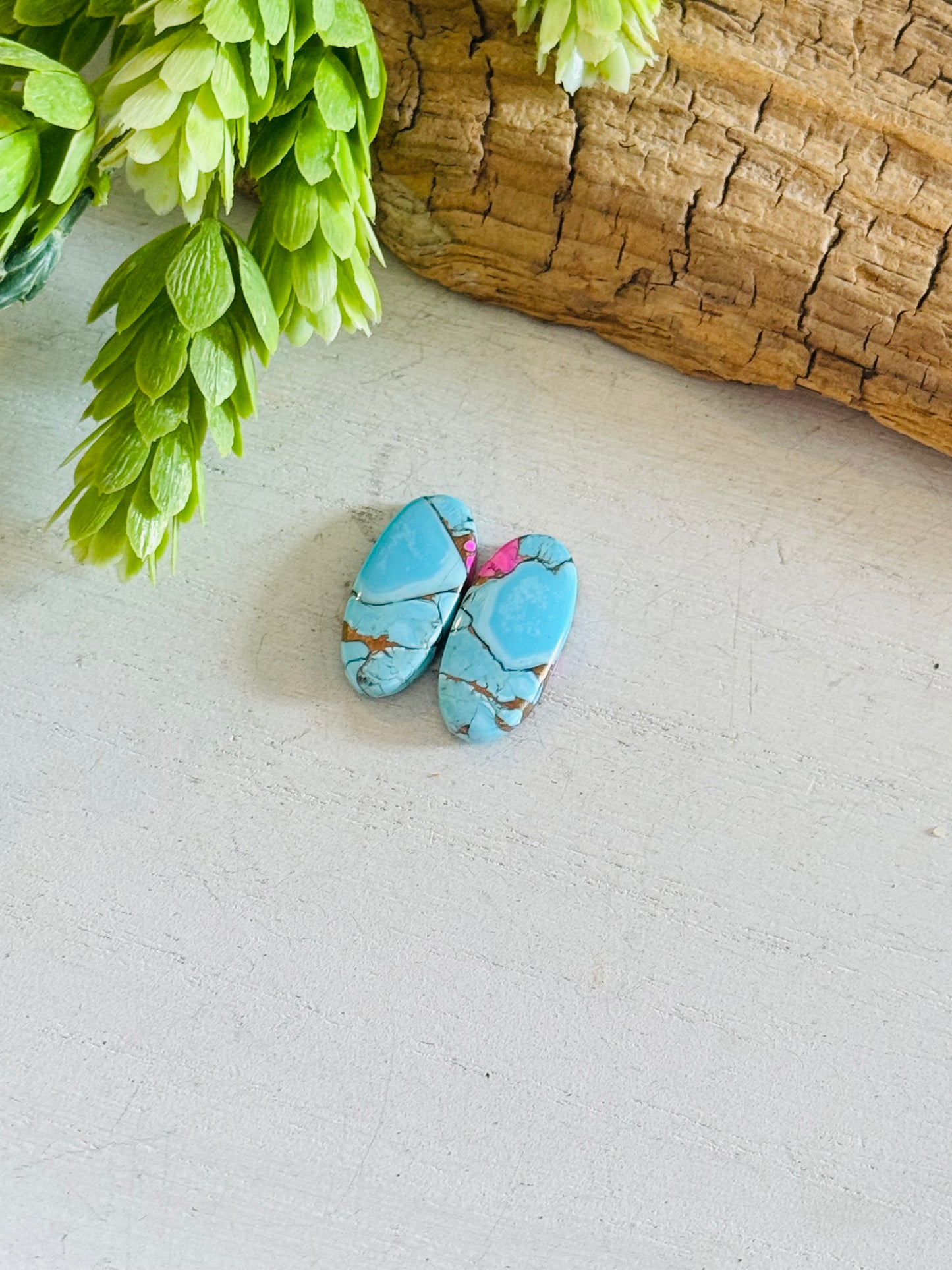 Cotton Candy Dahlia Composite Matching Earring Cabs