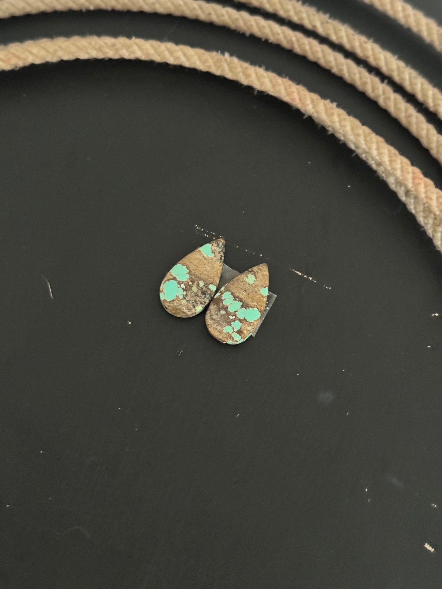 #8 Turquoise Earring Pair Cabs