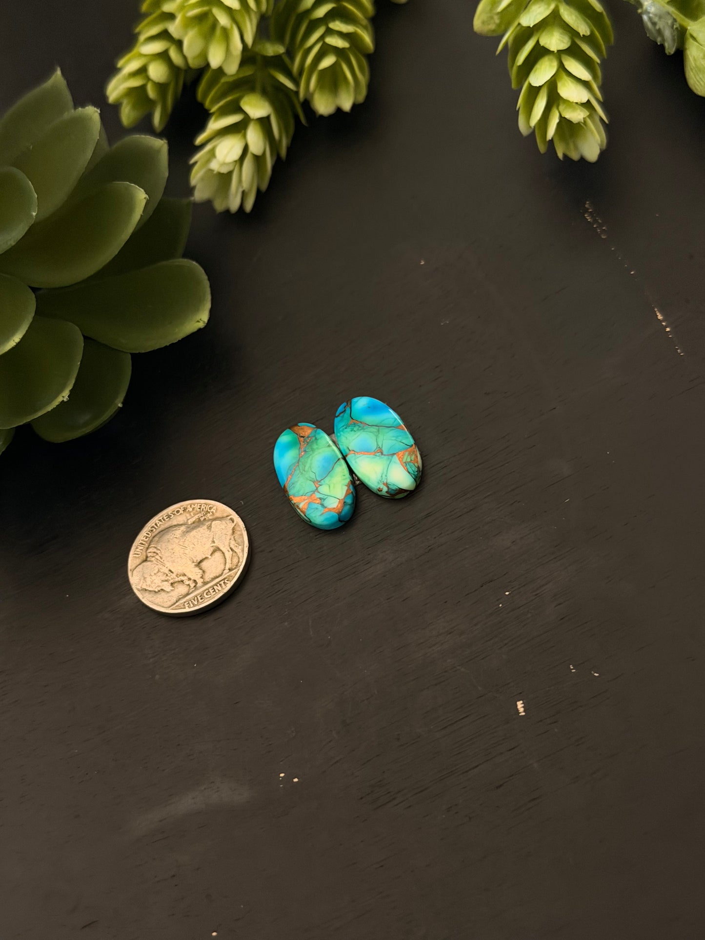 Peacock Dahlia Composite Earring Set