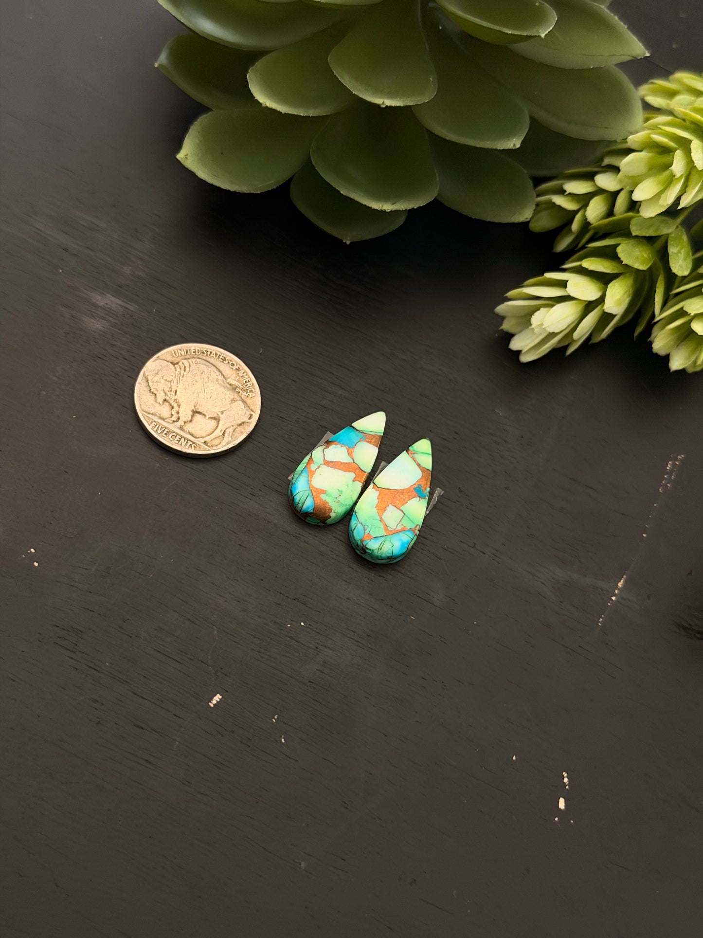 Peacock Dahlia Composite Earring Set