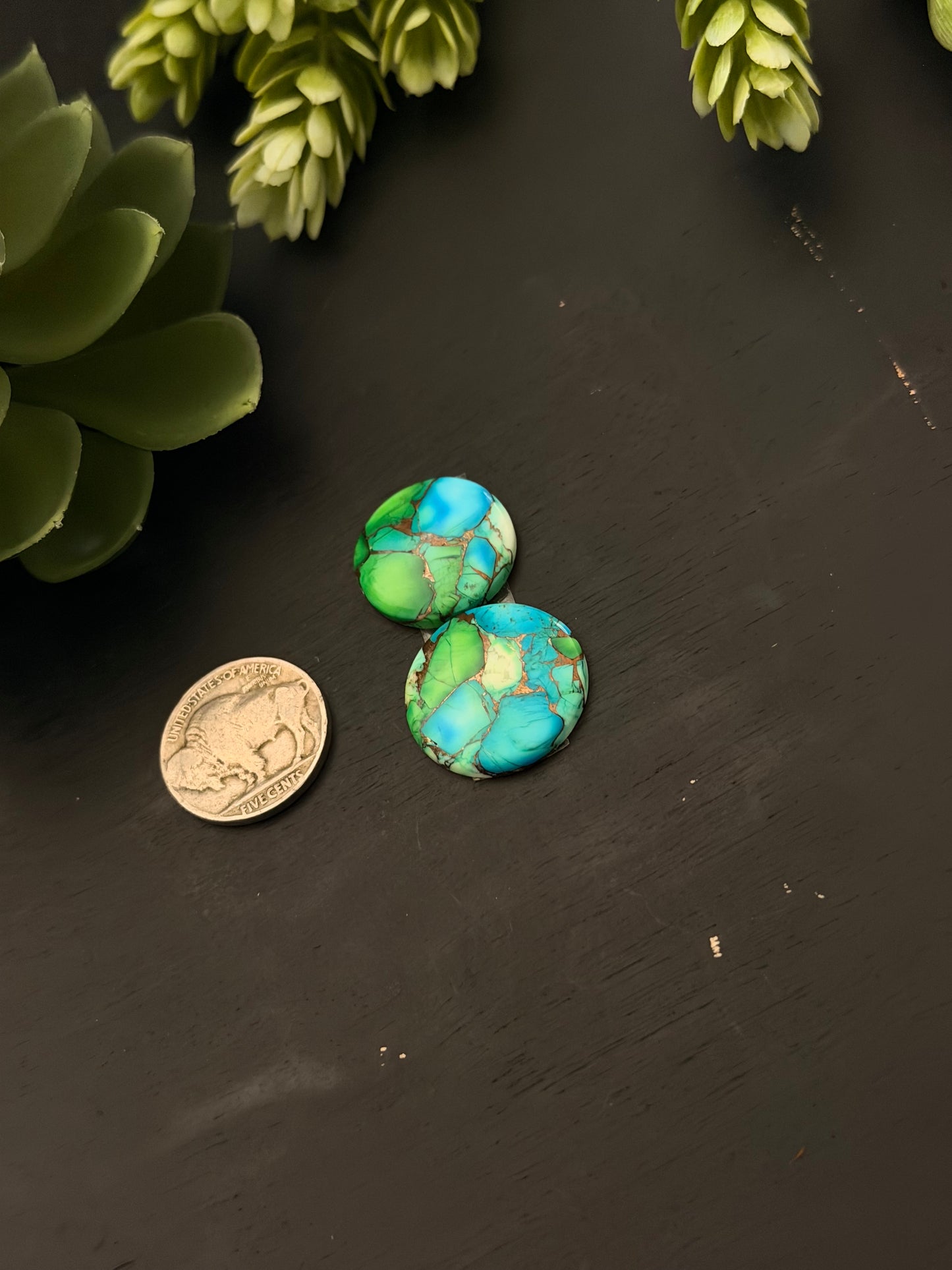 Peacock Dahlia Composite Earring Set