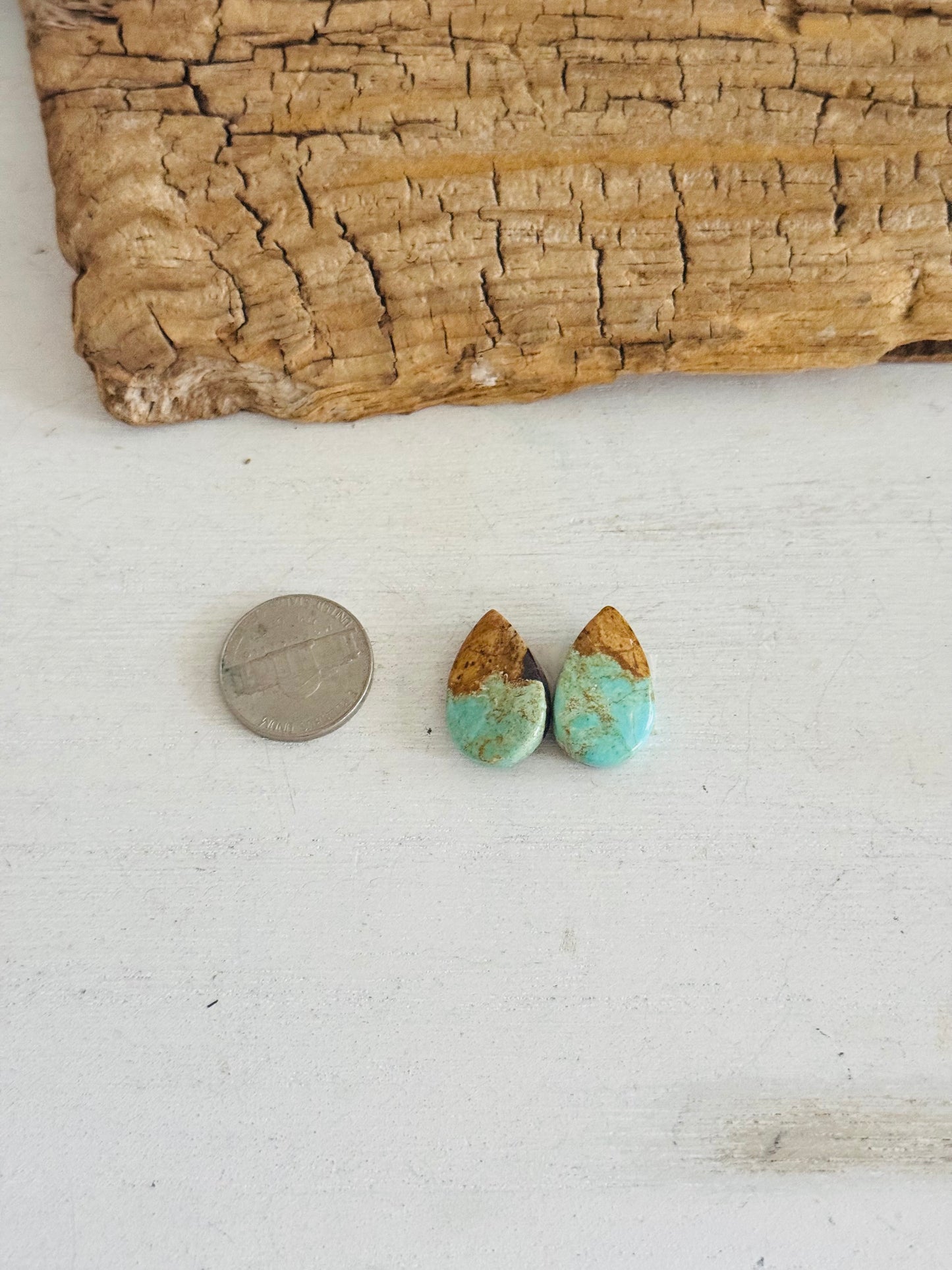 #8 Turquoise Earring Pair Cabs