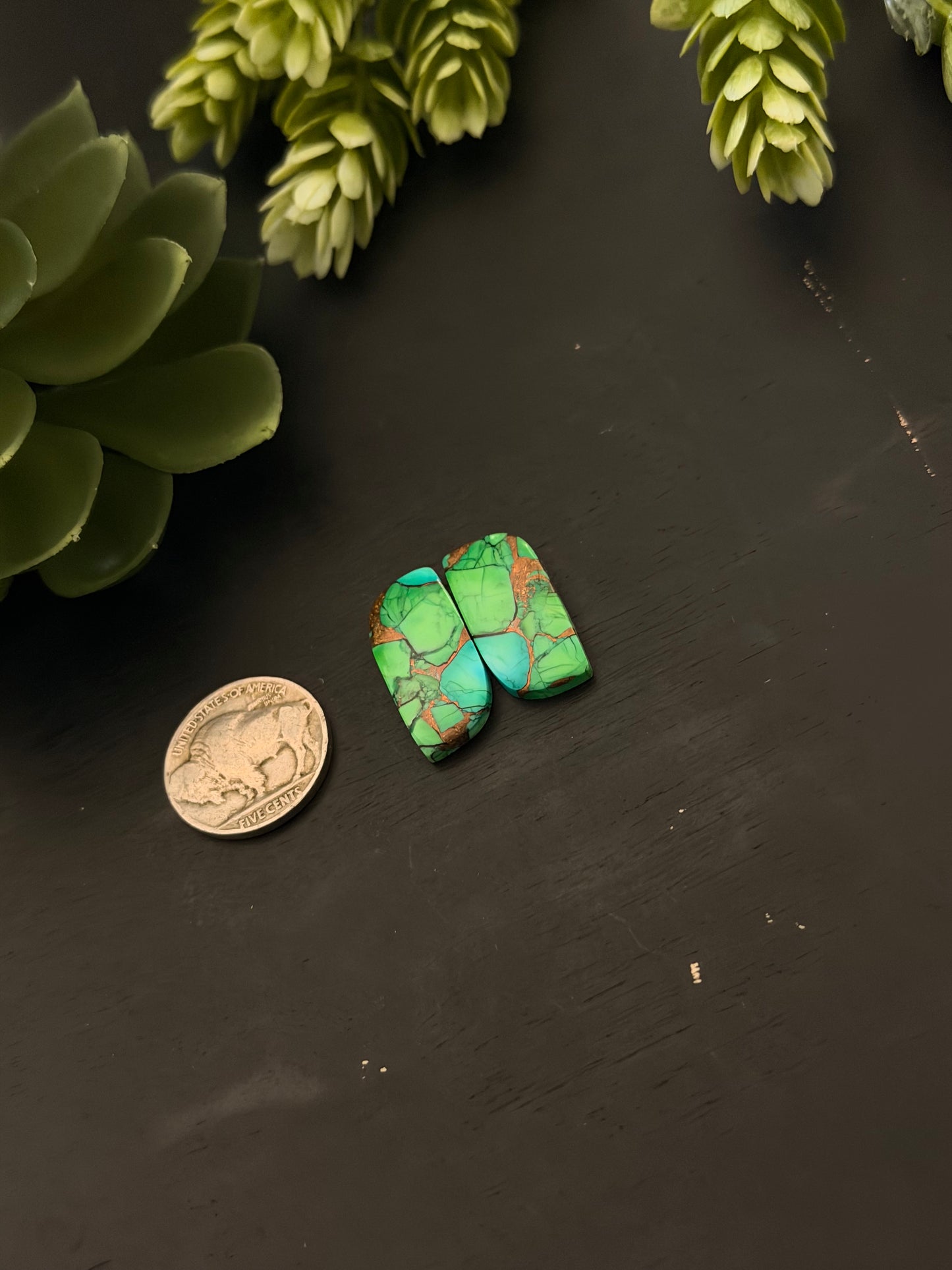 Peacock Dahlia Composite Earring Set