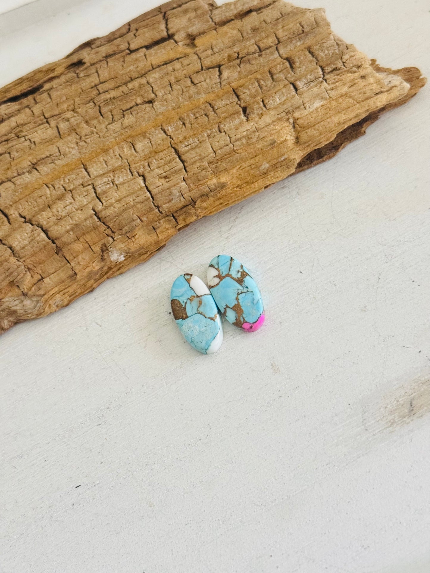 Cotton Candy Dahlia Composite Matching Earring Cabs