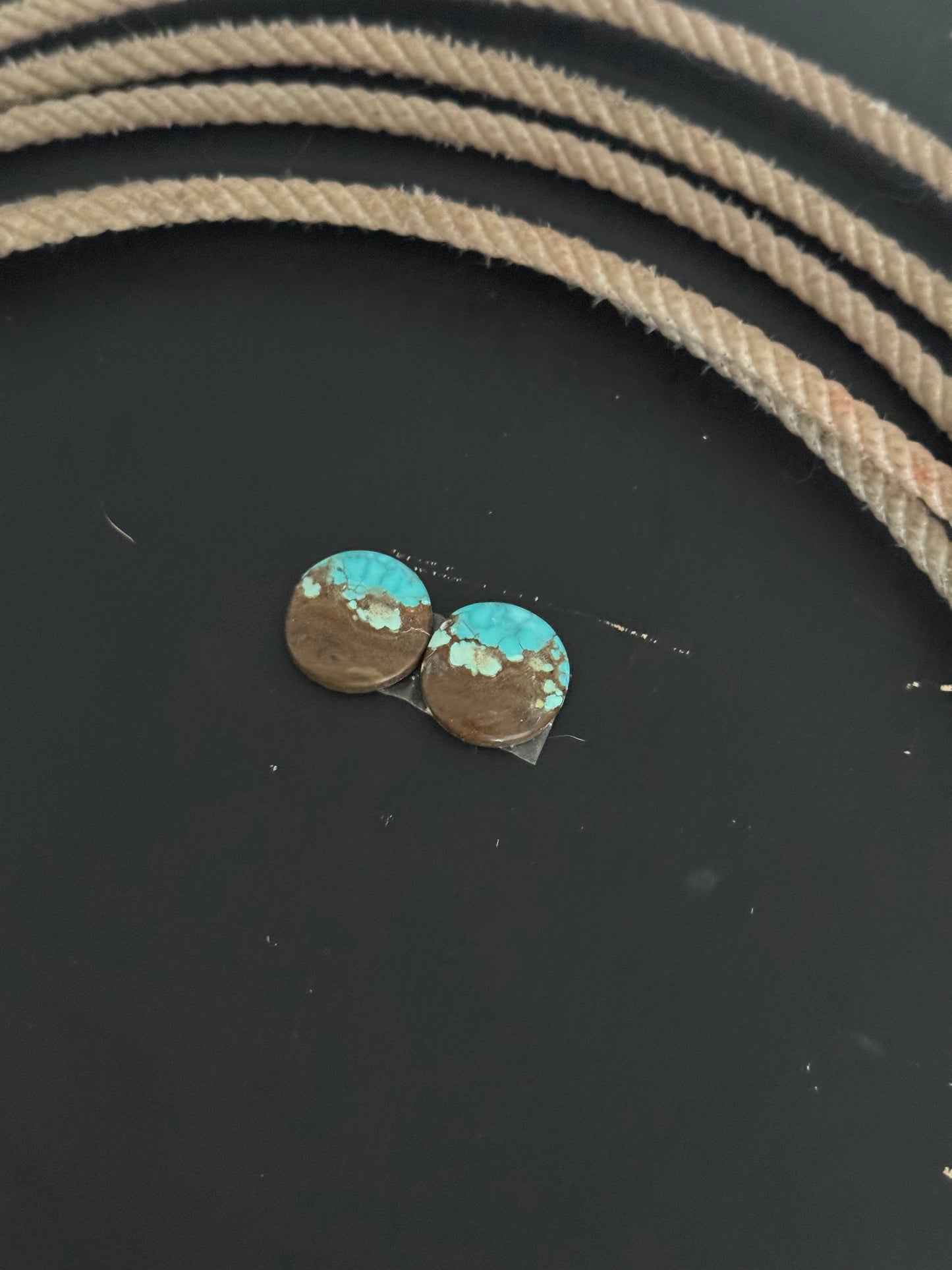 #8 Turquoise Earring Pair Cabs