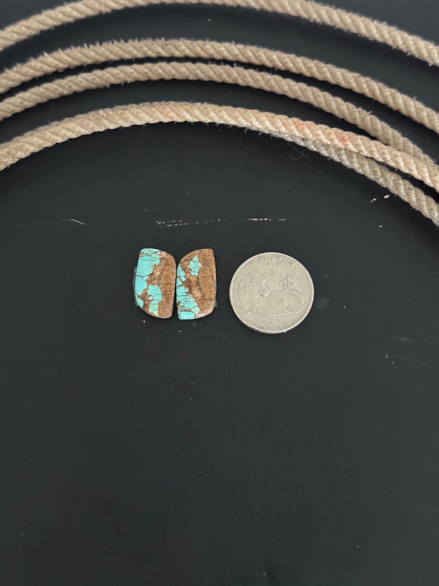 #8 Turquoise Earring Pair Cabs