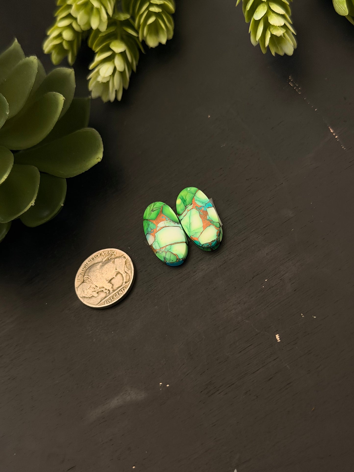 Peacock Dahlia Composite Earring Set