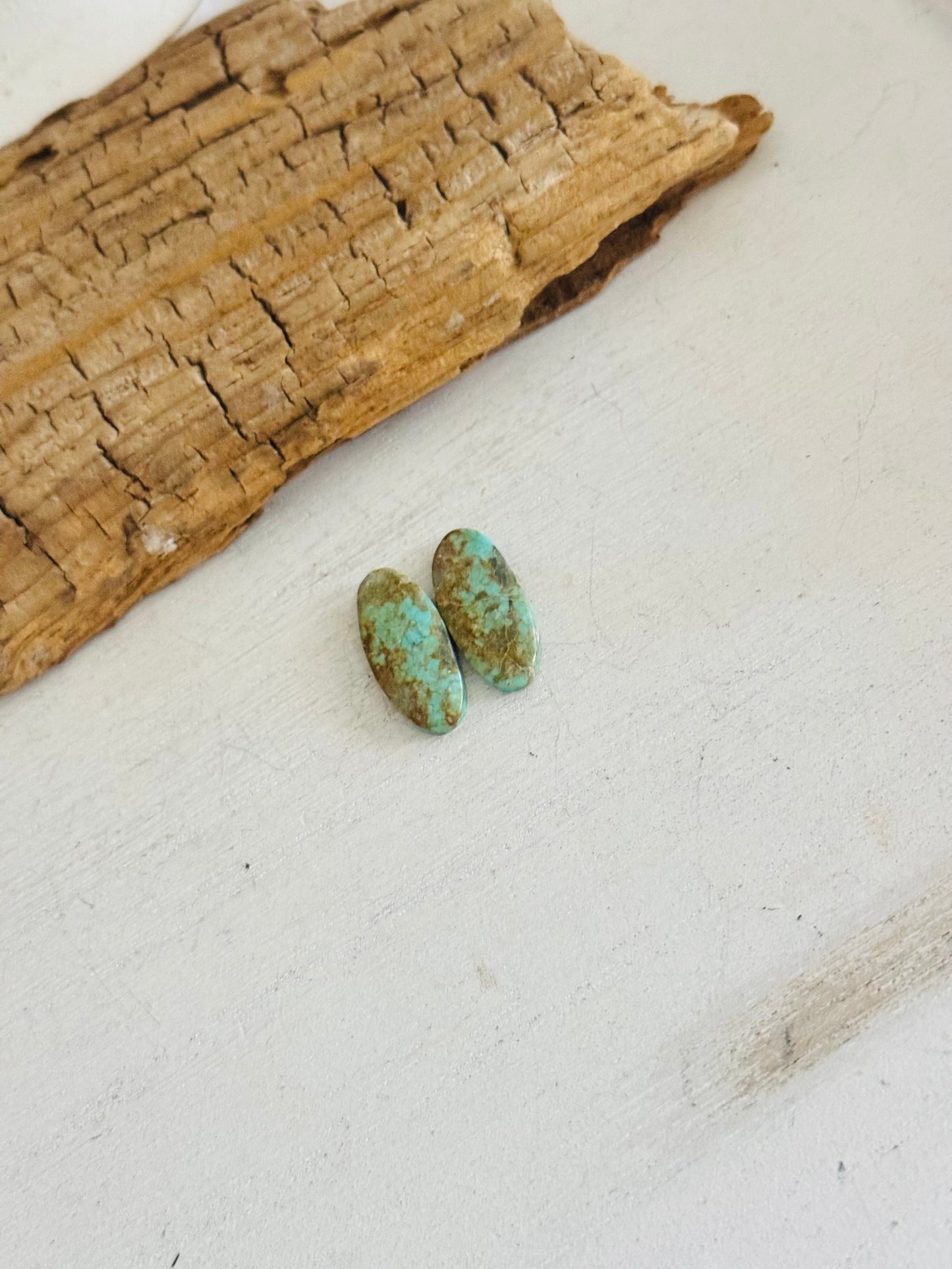 #8 Turquoise Earring Pair Cabs