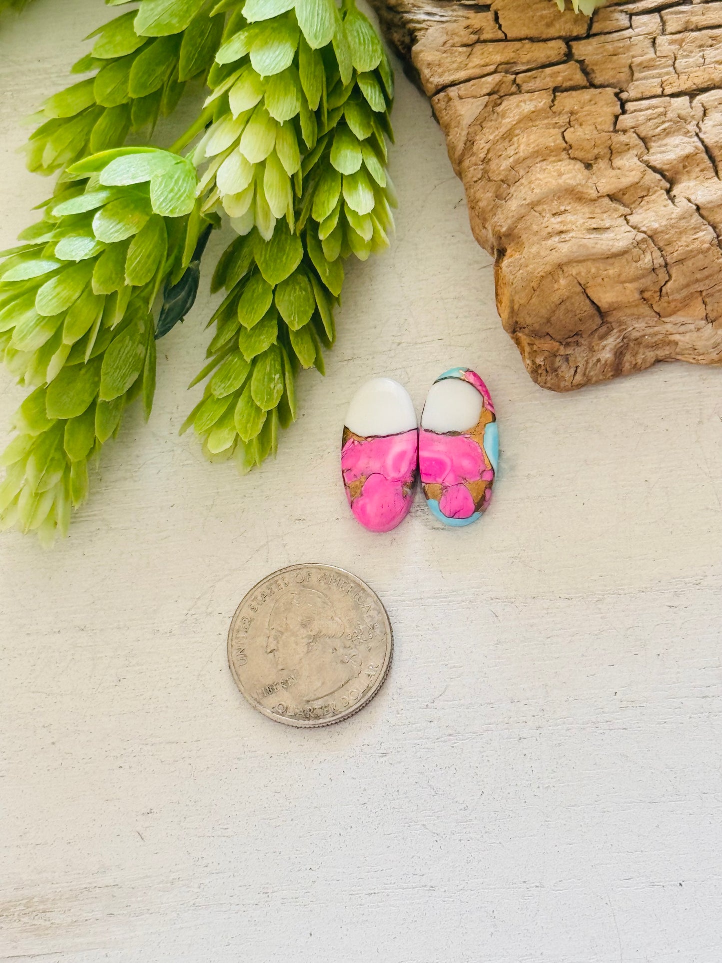 Cotton Candy Dahlia Composite Matching Earring Cabs