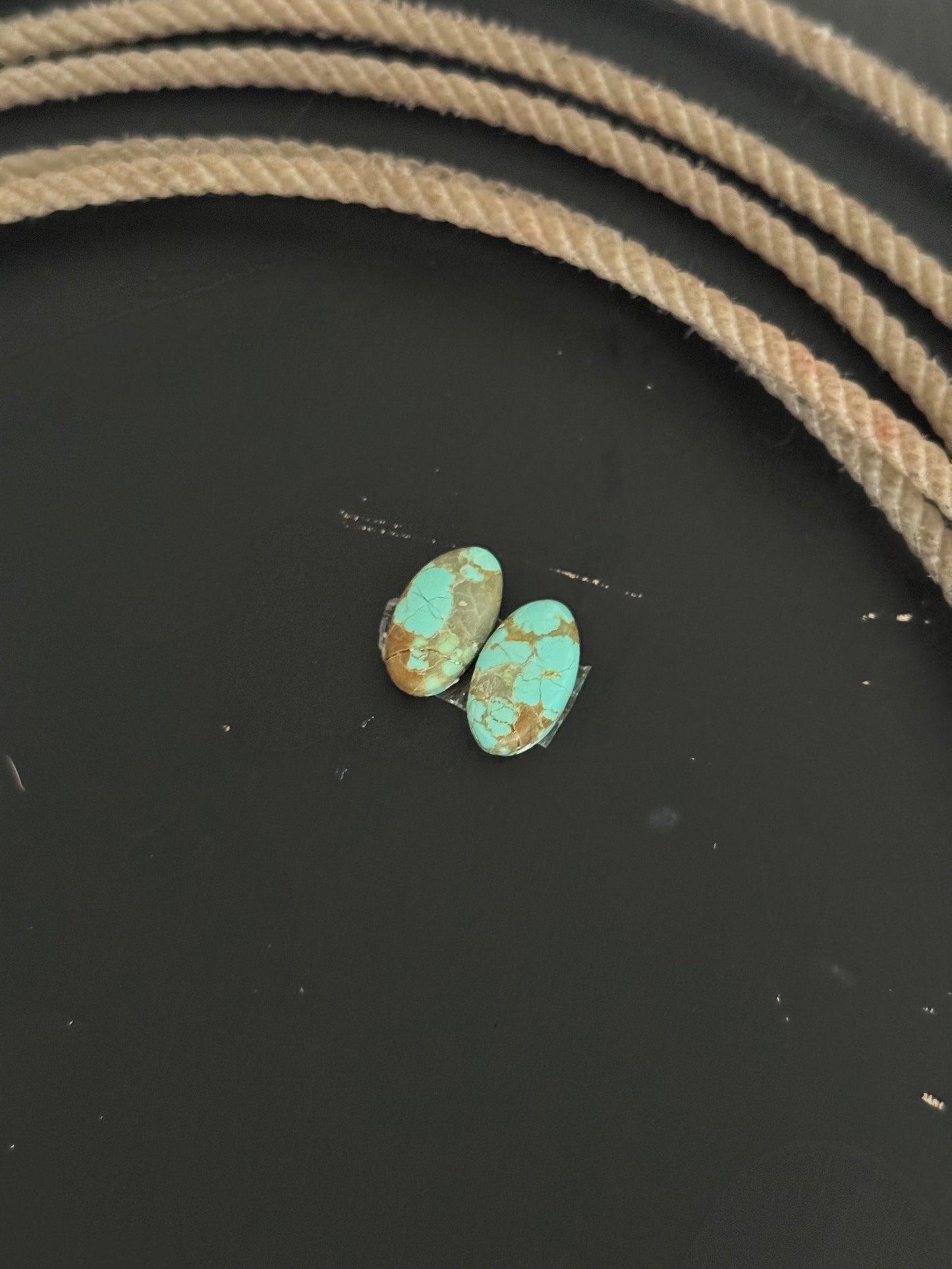 #8 Turquoise Earring Pair Cabs
