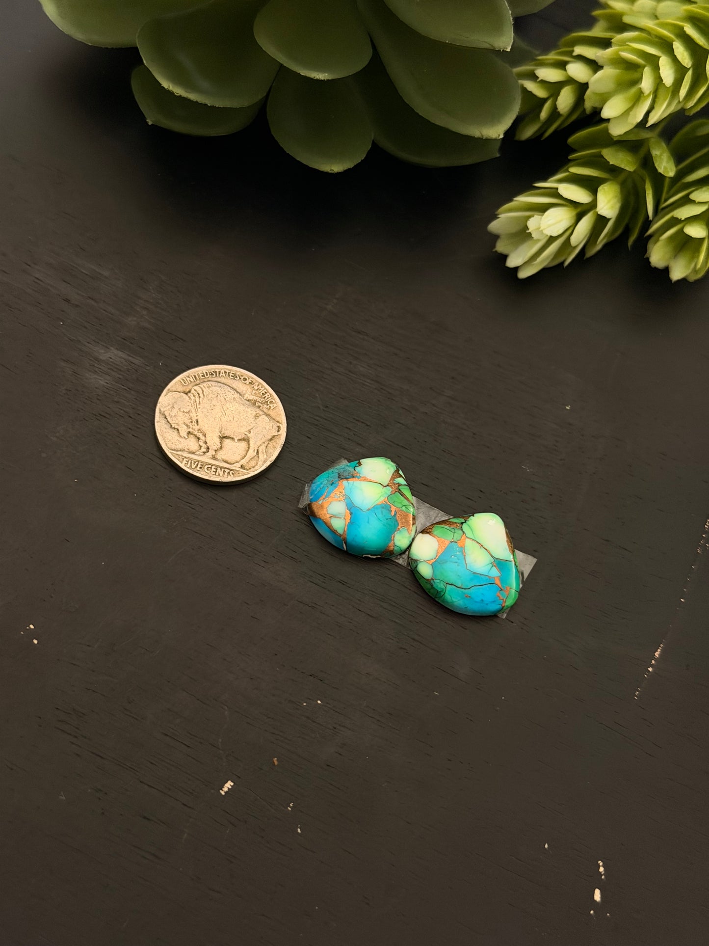 Peacock Dahlia Composite Earring Set