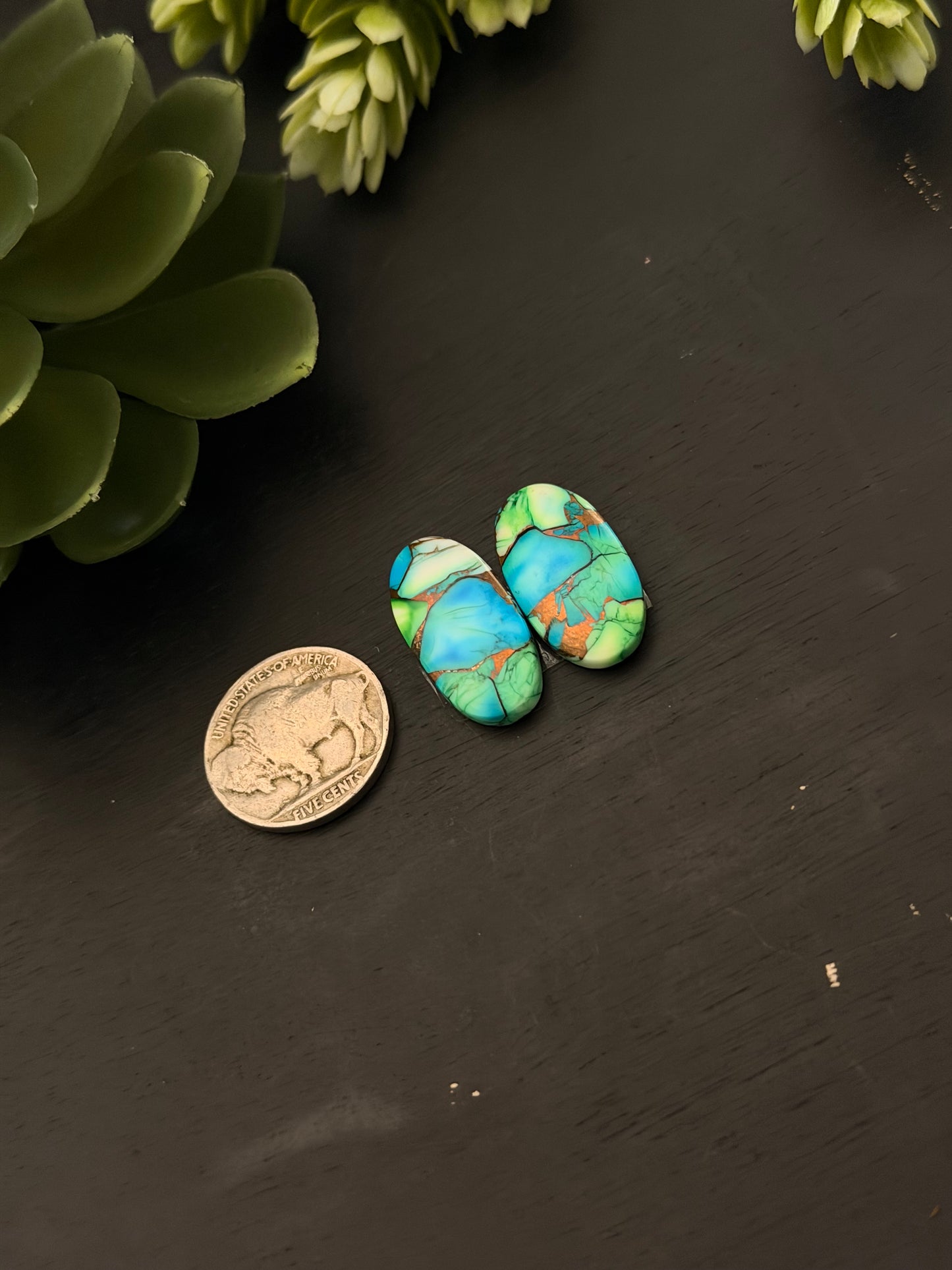 Peacock Dahlia Composite Earring Set