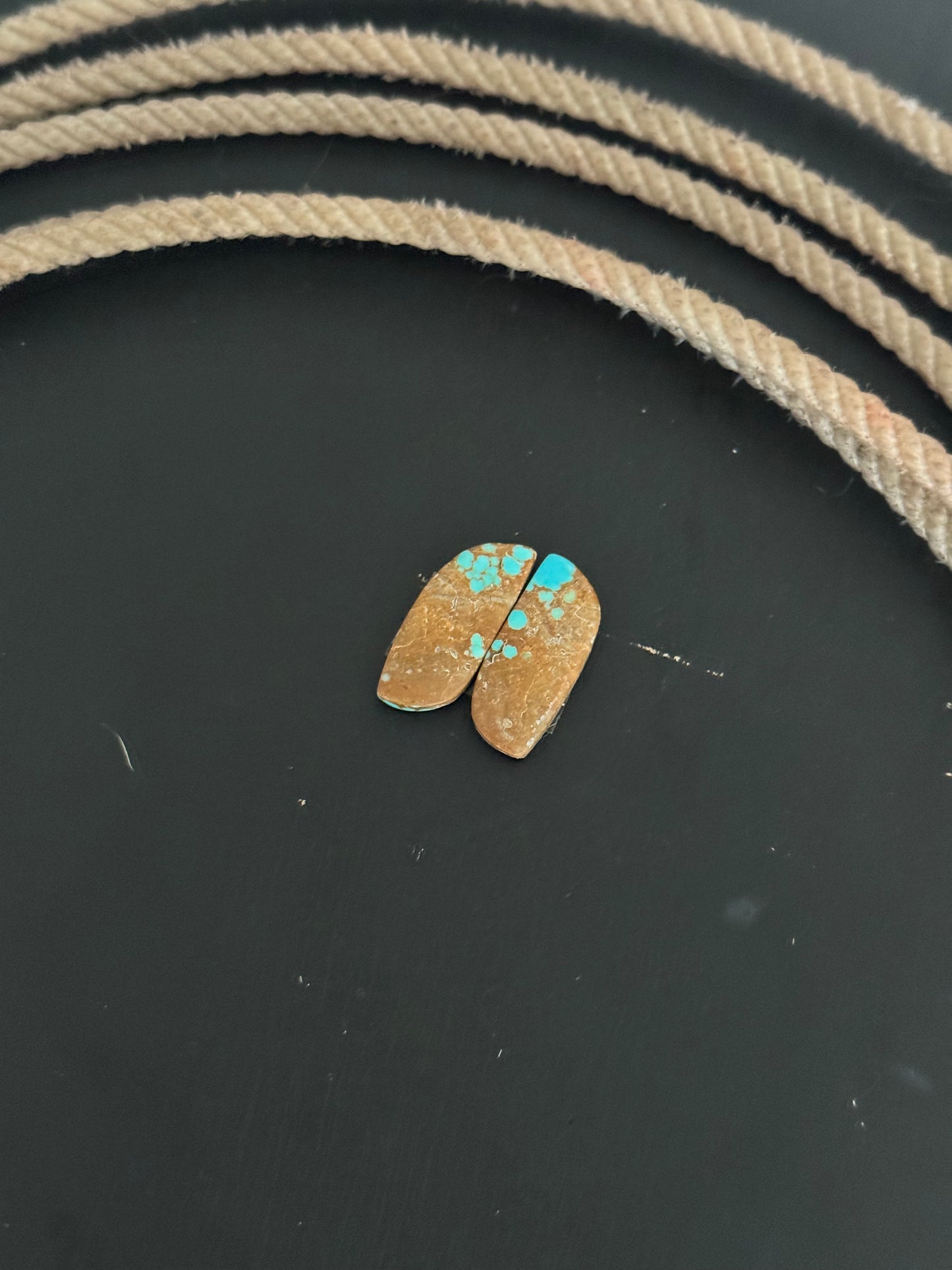 #8 Turquoise Earring Pair Cabs