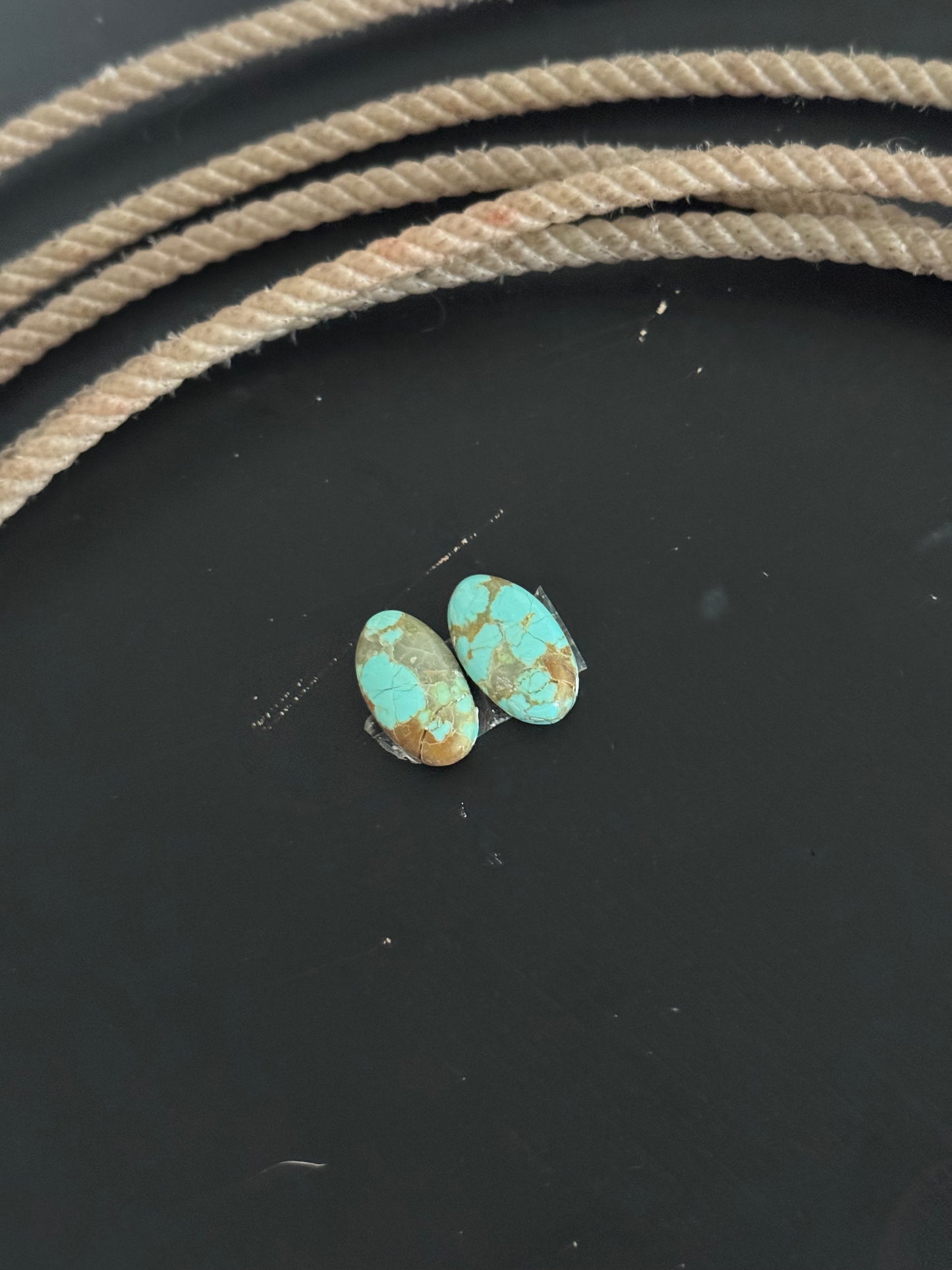 #8 Turquoise Earring Pair Cabs