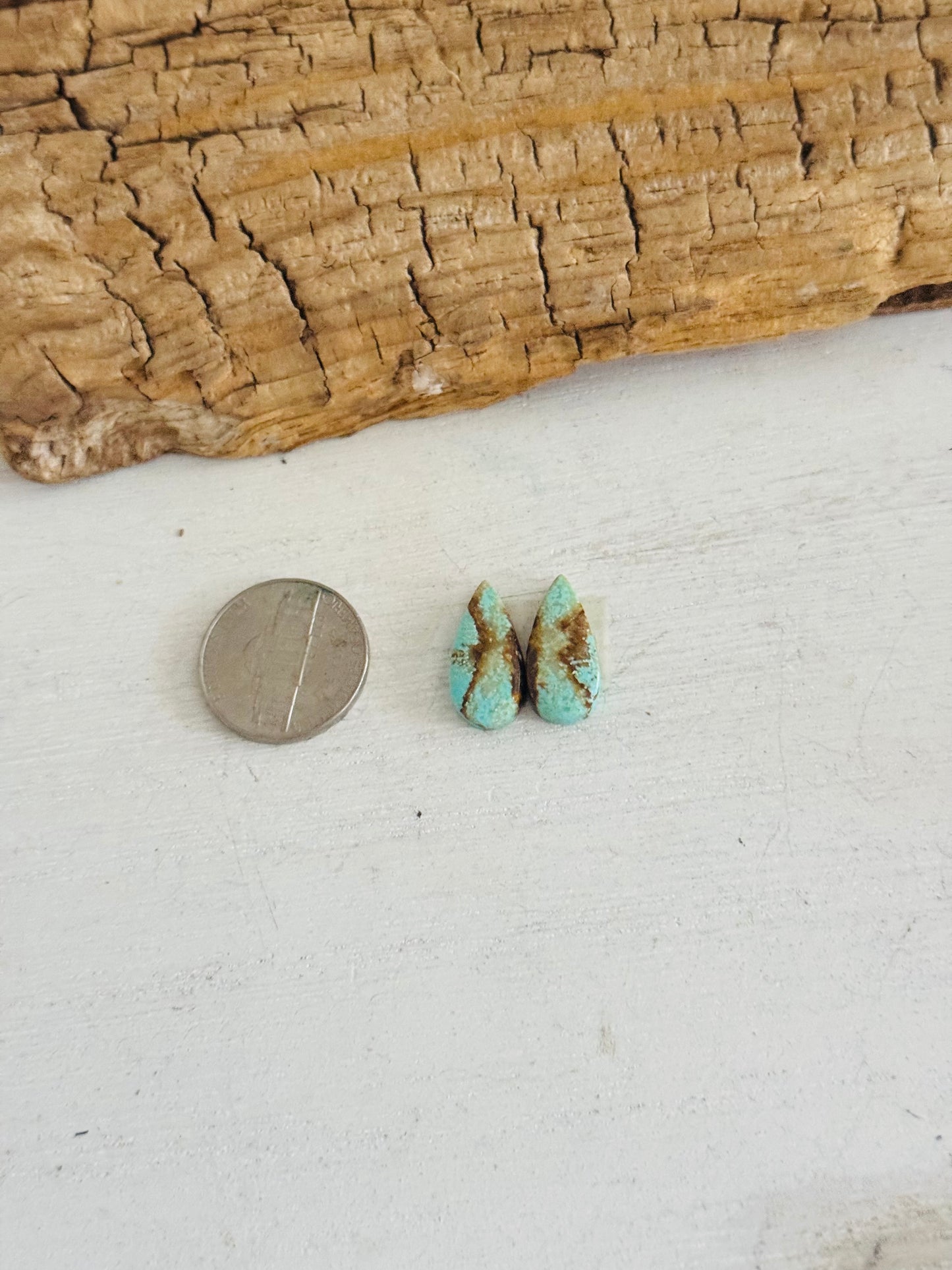 #8 Turquoise Earring Pair Cabs