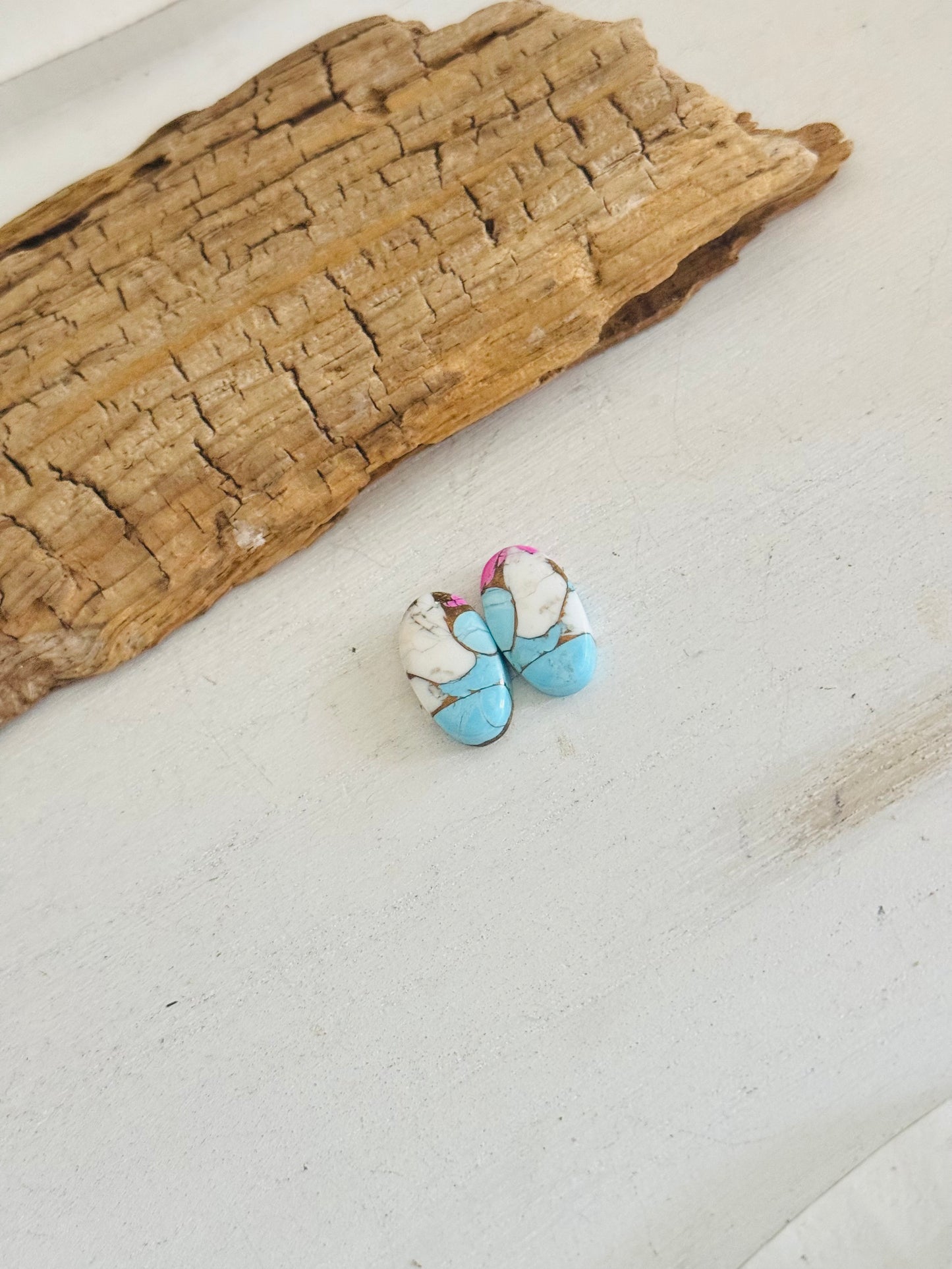 Cotton Candy Dahlia Composite Matching Earring Cabs