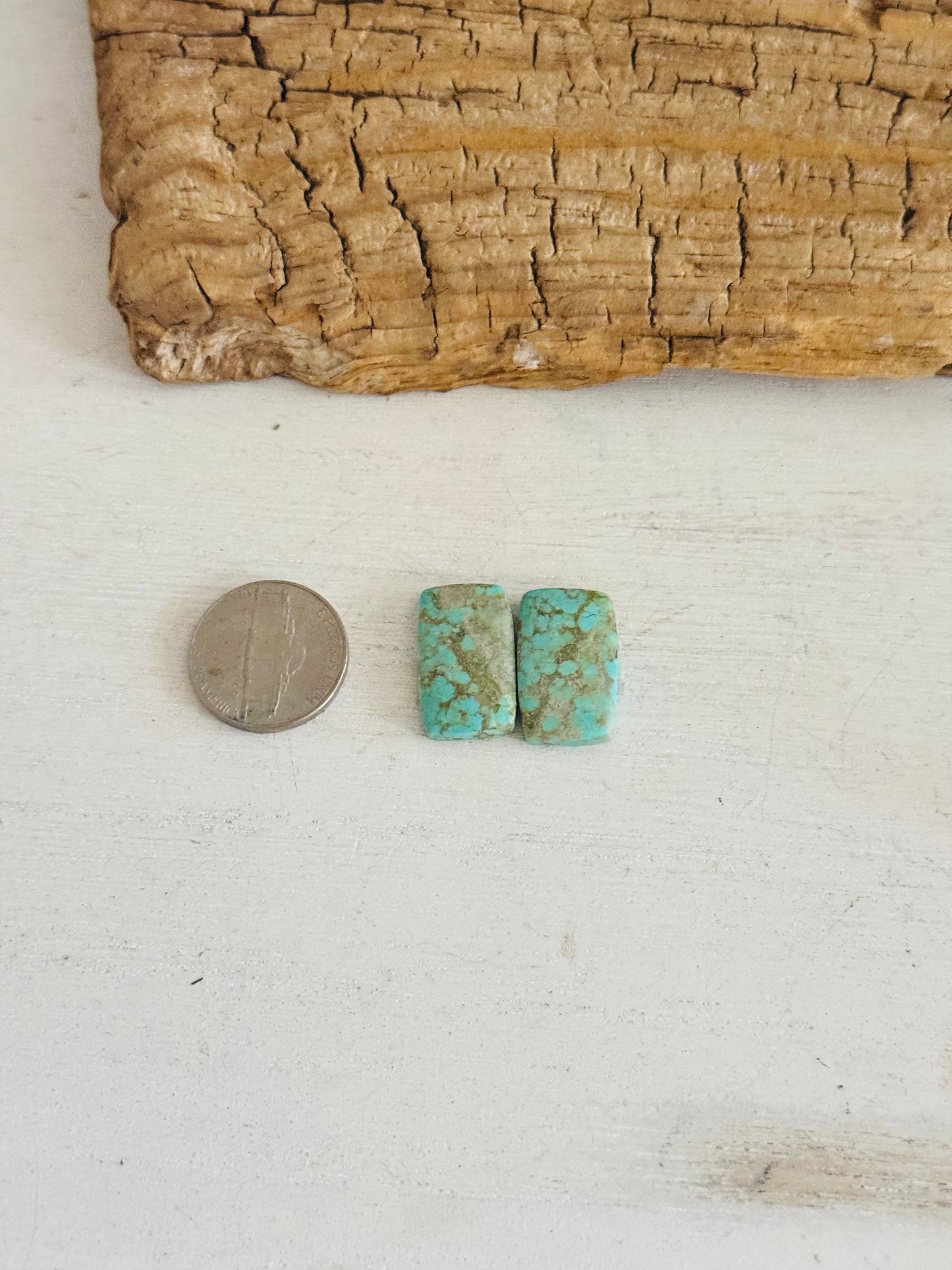 #8 Turquoise Earring Pair Cabs