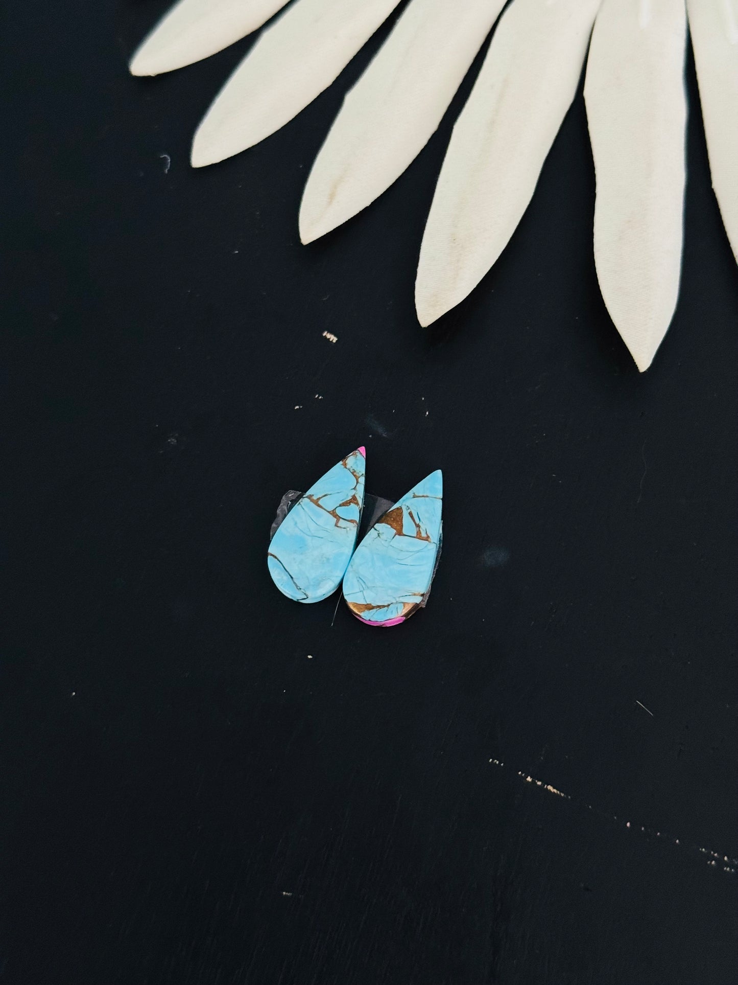 Cotton Candy Dahlia Composite Matching Earring Cabs