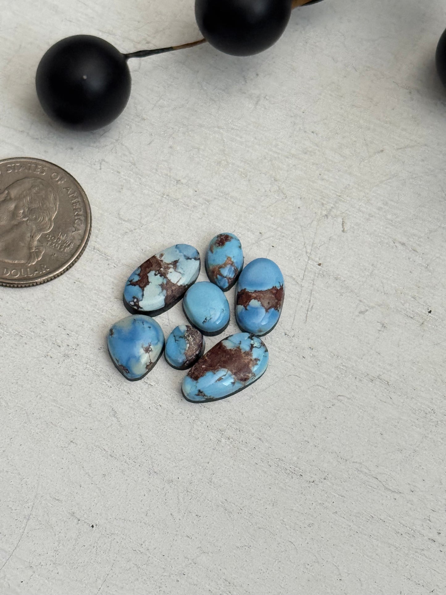 Natural Golden Hills Turquoise Cabs