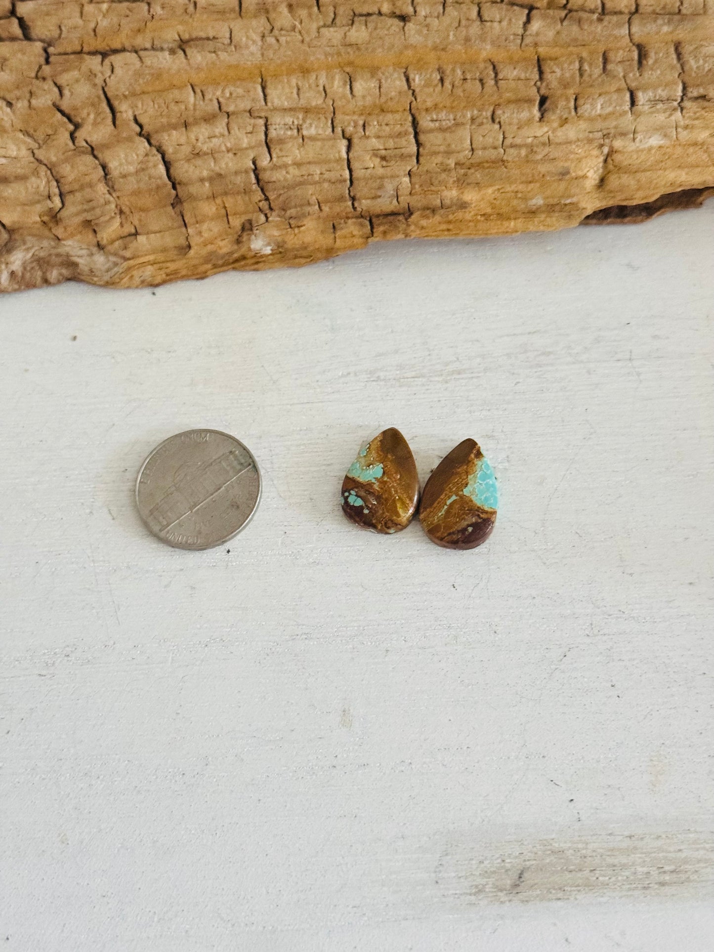 #8 Turquoise Earring Pair Cabs