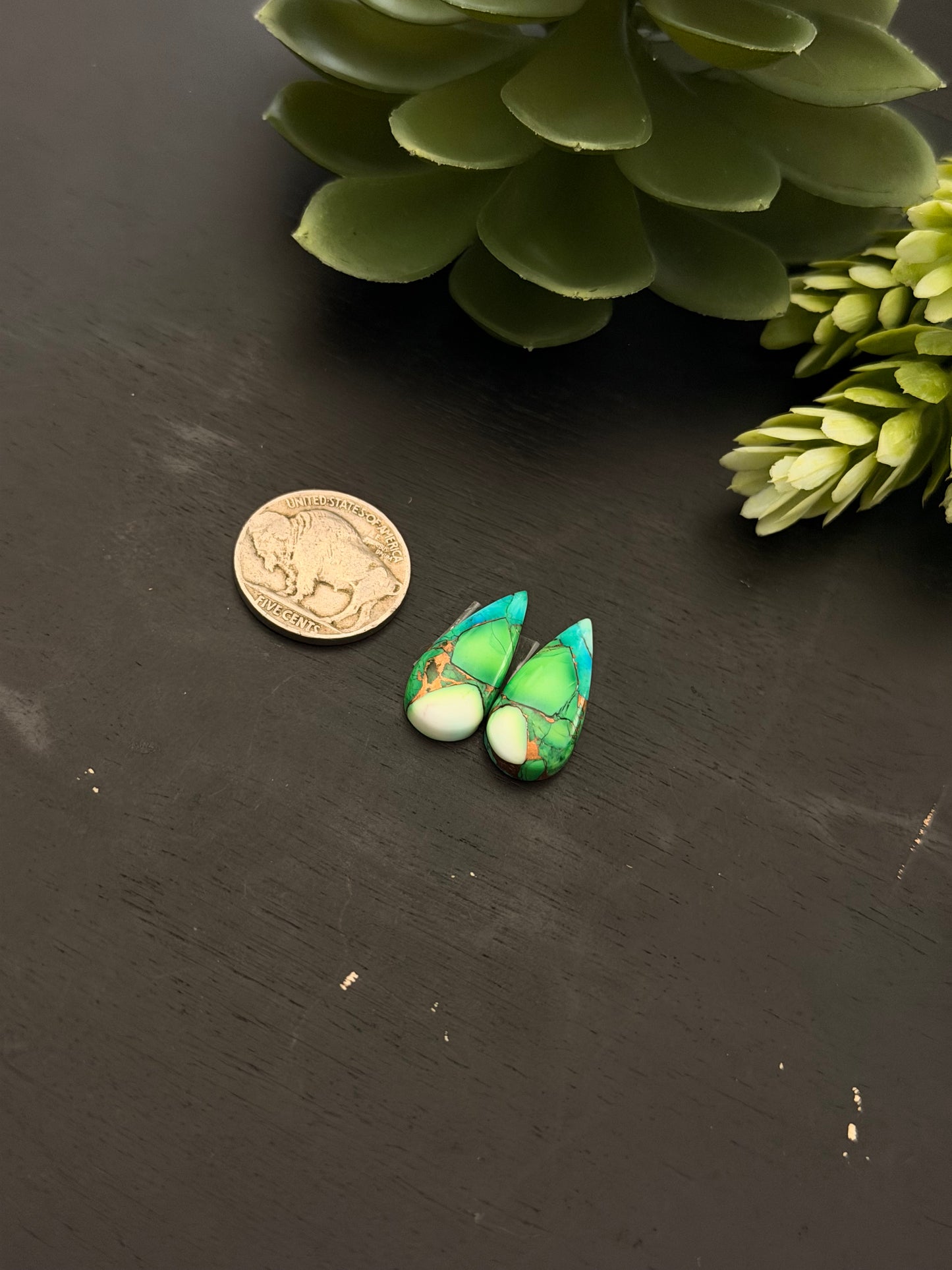 Peacock Dahlia Composite Earring Set