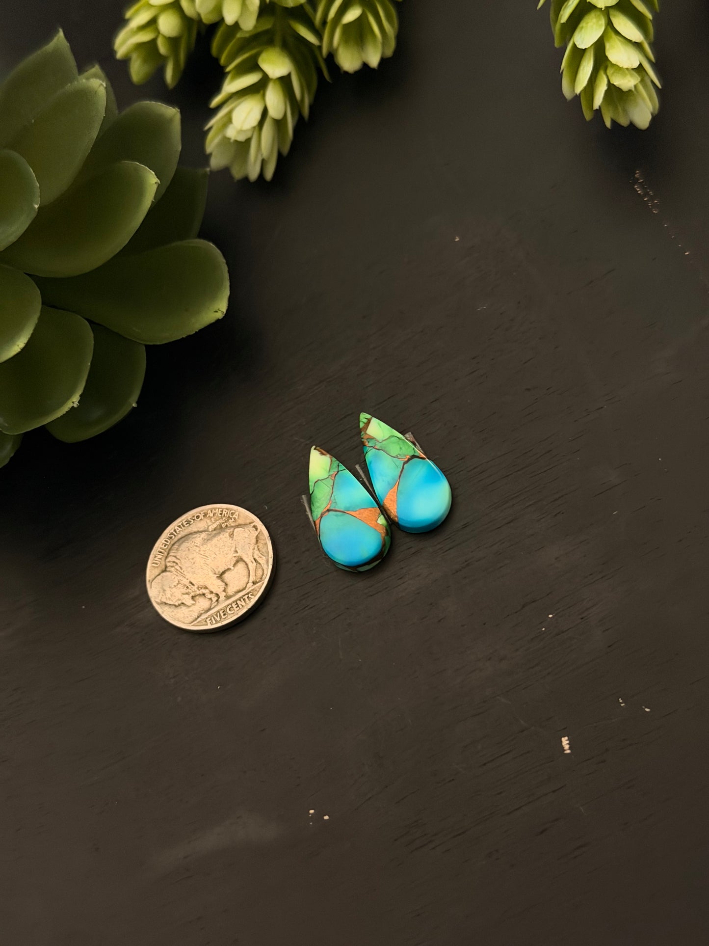 Peacock Dahlia Composite Earring Set