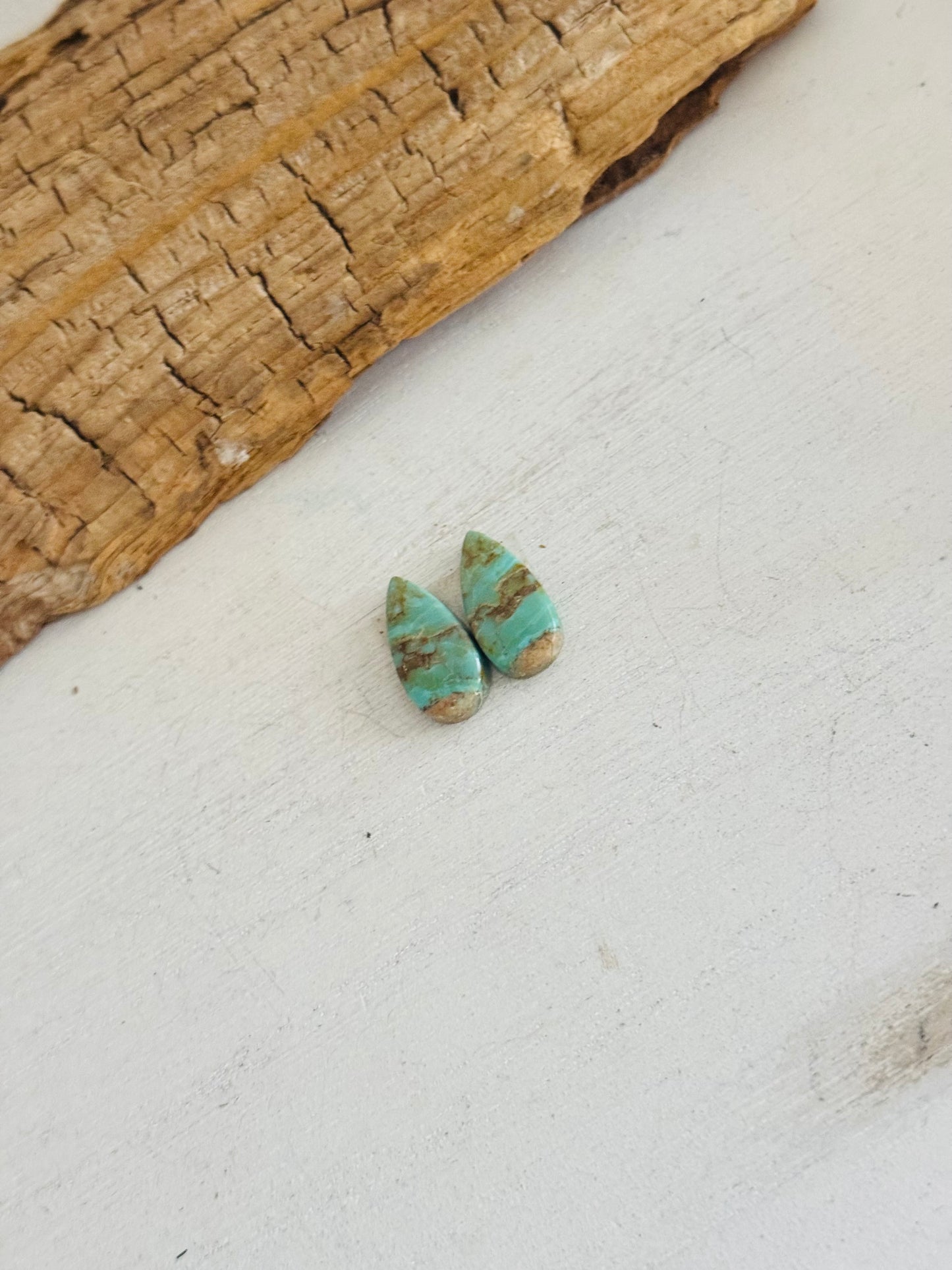 #8 Turquoise Earring Pair Cabs
