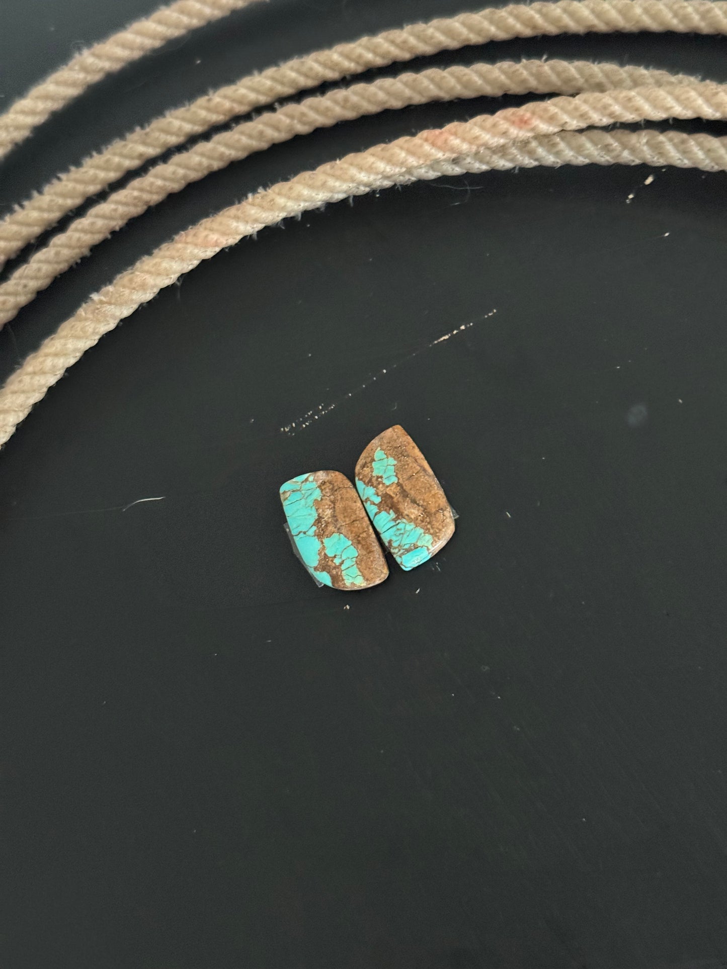 #8 Turquoise Earring Pair Cabs