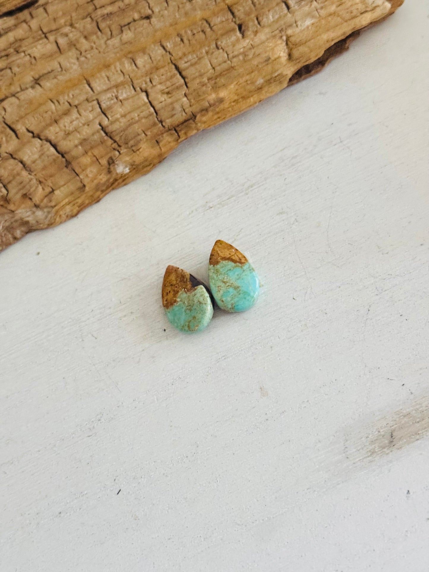 #8 Turquoise Earring Pair Cabs