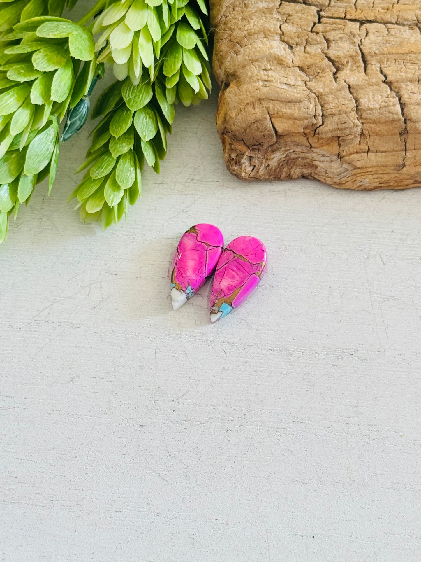 Cotton Candy Dahlia Composite Matching Earring Cabs