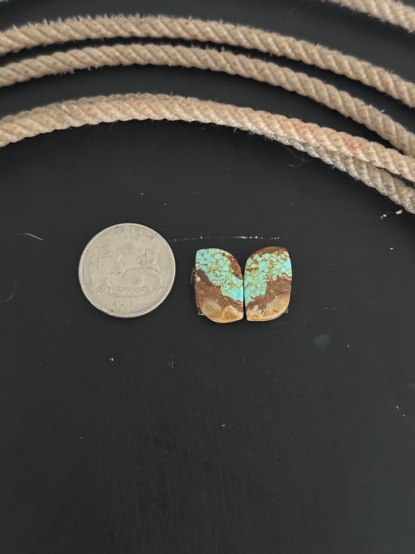 #8 Turquoise Earring Pair Cabs