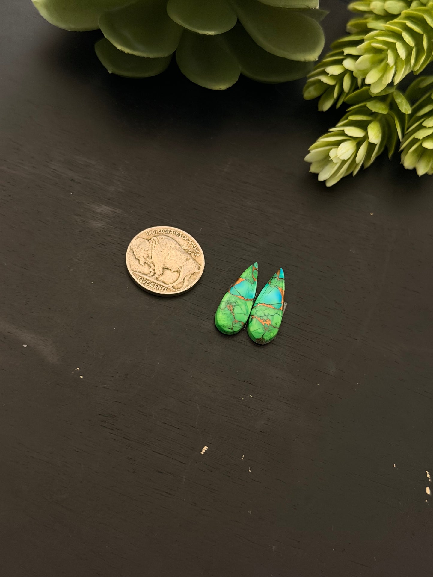 Peacock Dahlia Composite Earring Set