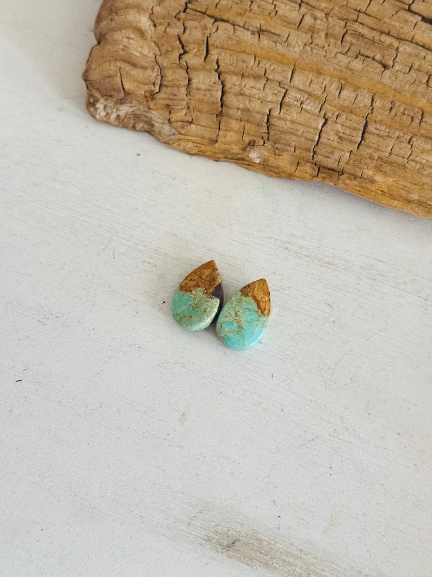 #8 Turquoise Earring Pair Cabs
