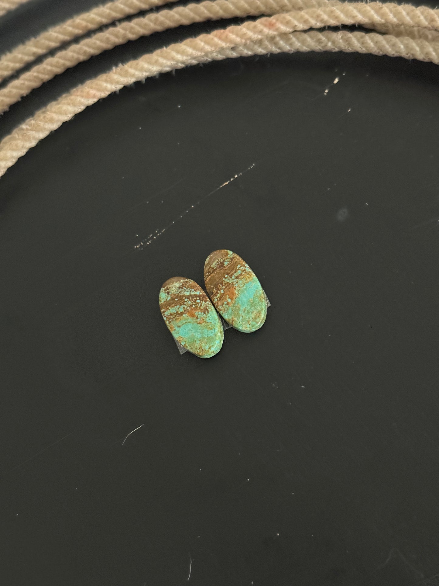 #8 Turquoise Earring Pair Cabs