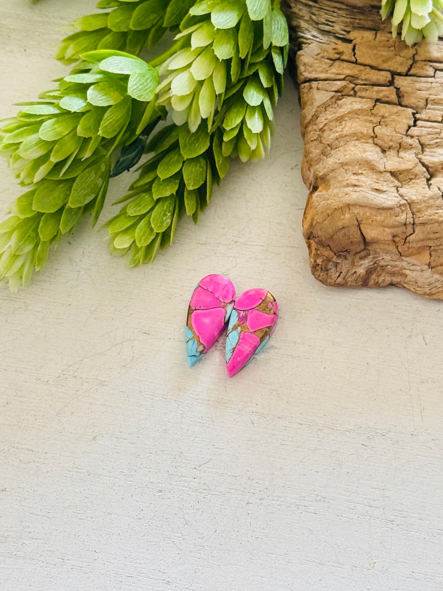 Cotton Candy Dahlia Composite Matching Earring Cabs