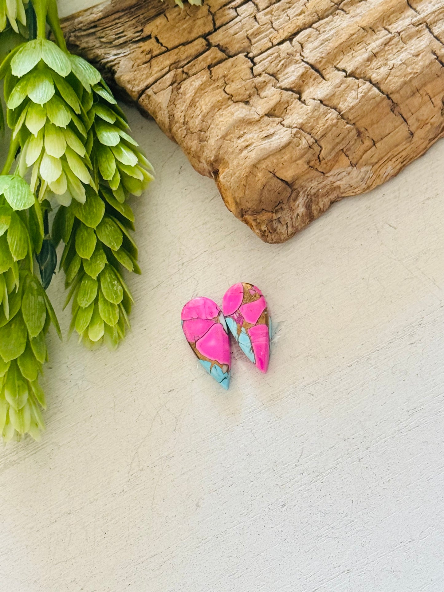 Cotton Candy Dahlia Composite Matching Earring Cabs