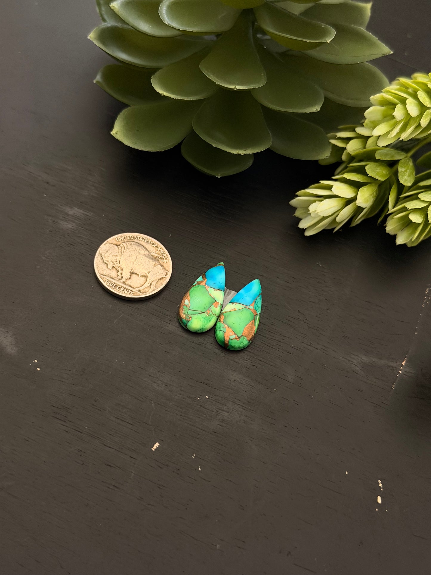Peacock Dahlia Composite Earring Set
