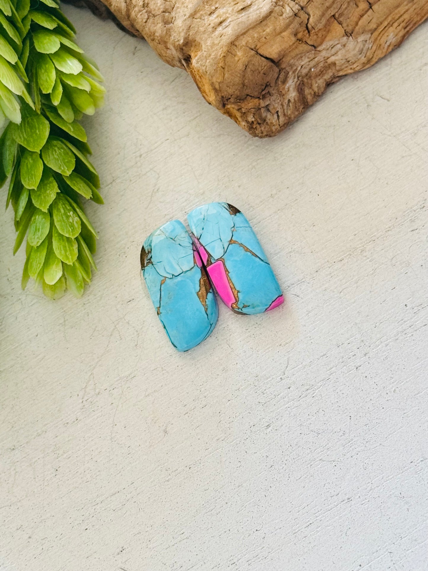 Cotton Candy Dahlia Composite Matching Earring Cabs